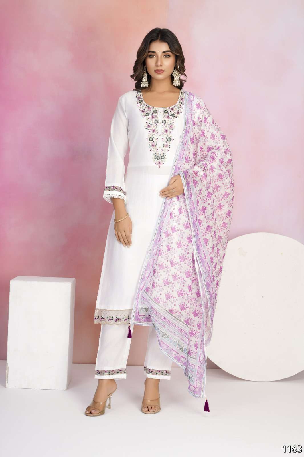 MF TANISHA VOL 22 VISCOSE CHANDERI SILK FANCY LADIES KURTI COMBO SET
