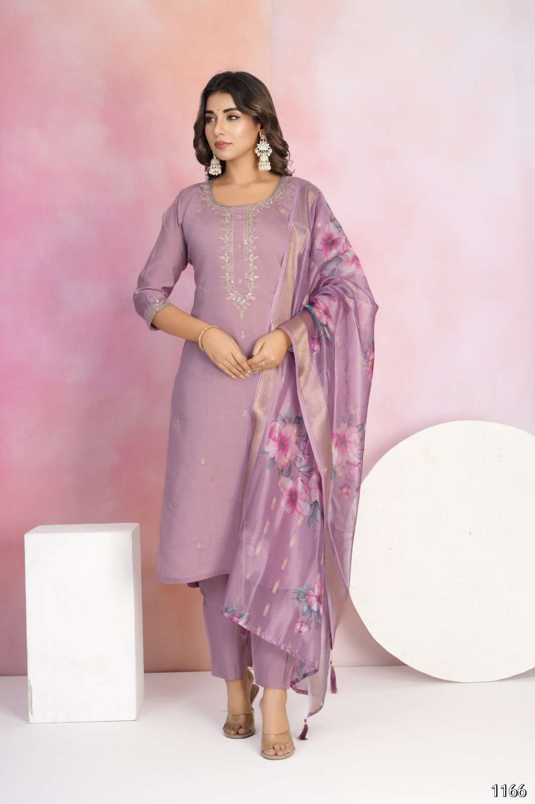 MF TANISHA VOL 22 VISCOSE CHANDERI SILK FANCY LADIES KURTI COMBO SET