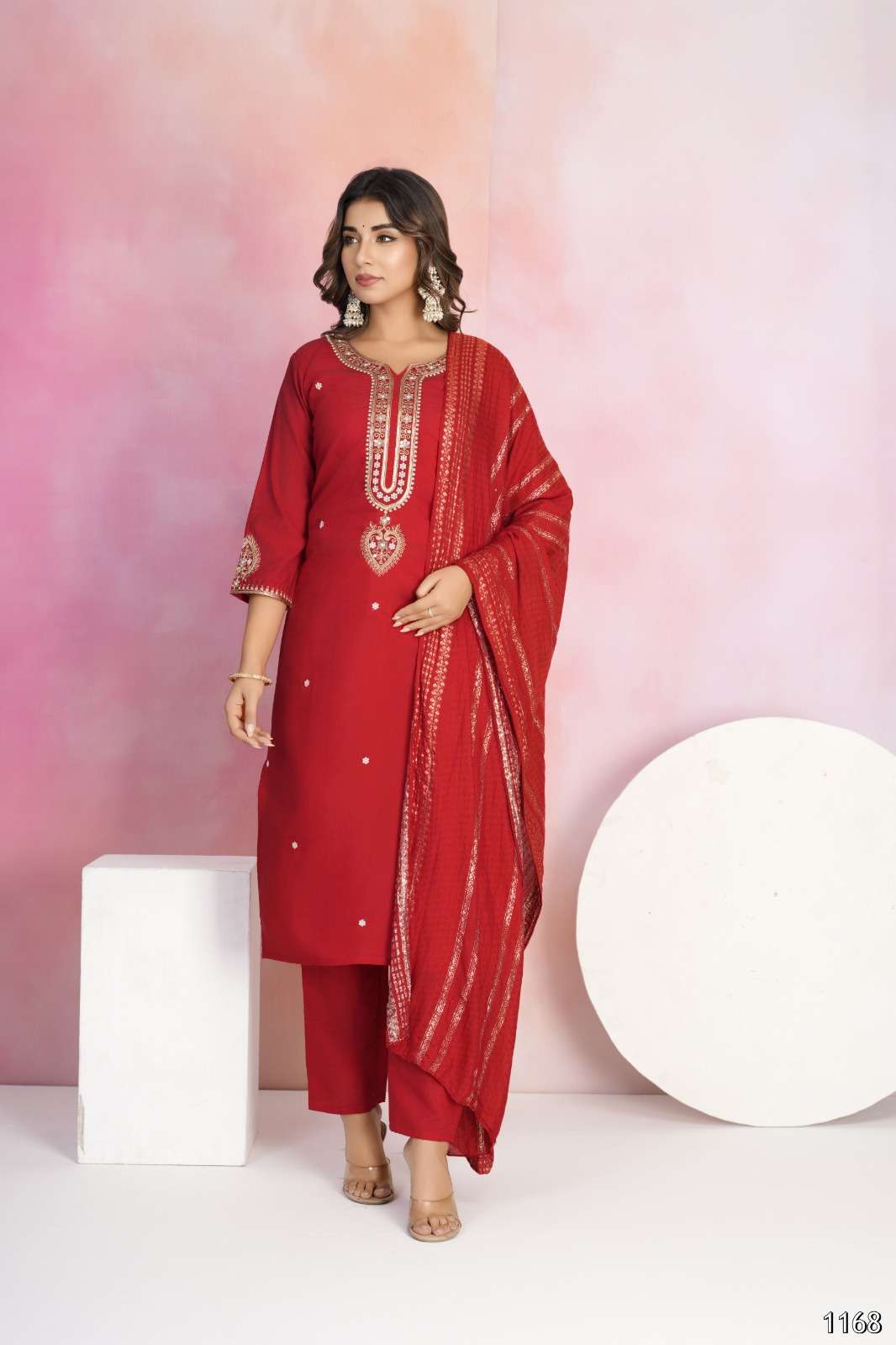 MF TANISHA VOL 22 VISCOSE CHANDERI SILK FANCY LADIES KURTI COMBO SET
