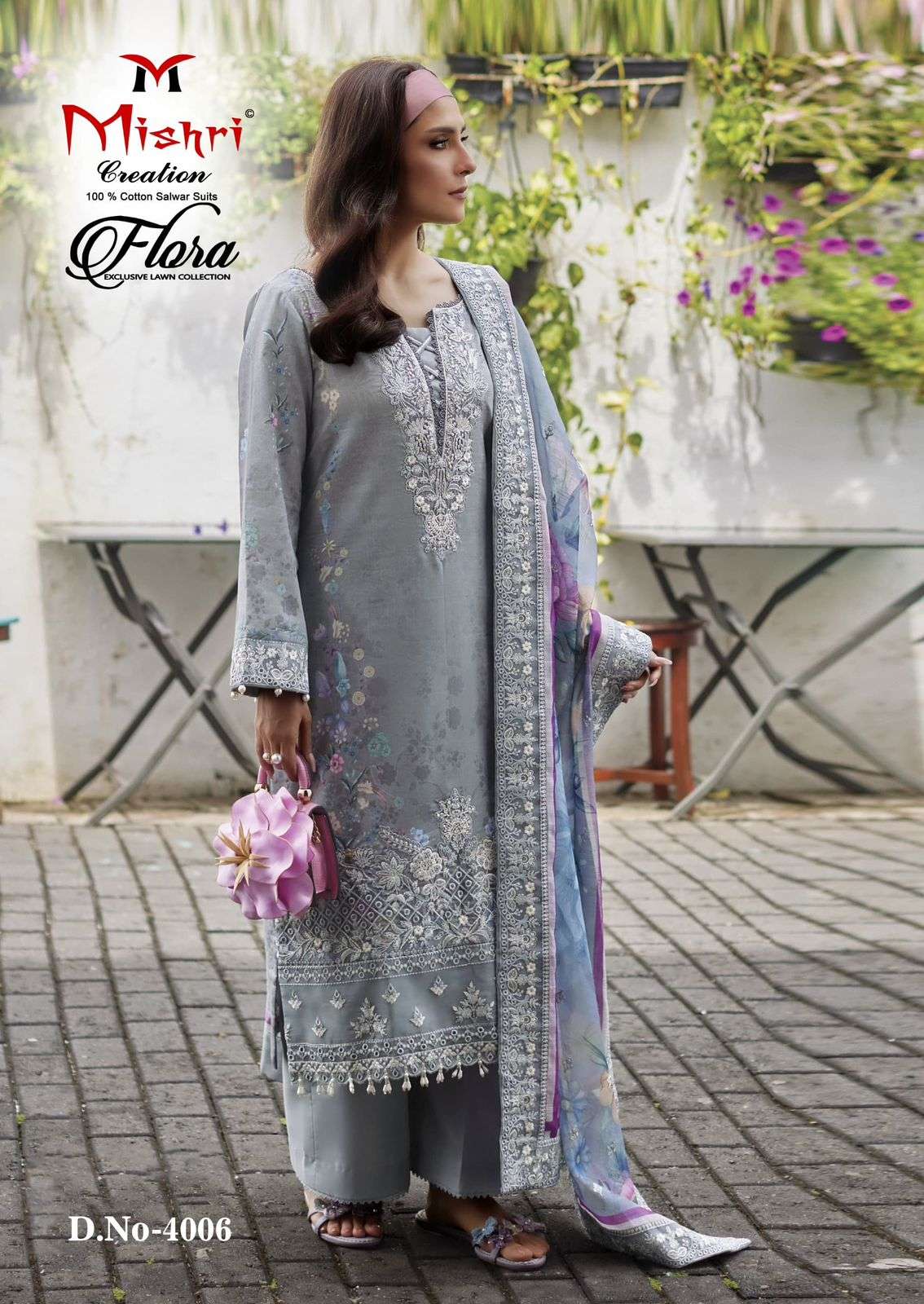 MISHRI CREATION FLORA VOL 4 LAWN COTTON DIGITAL KARACHI PRINT SUIT