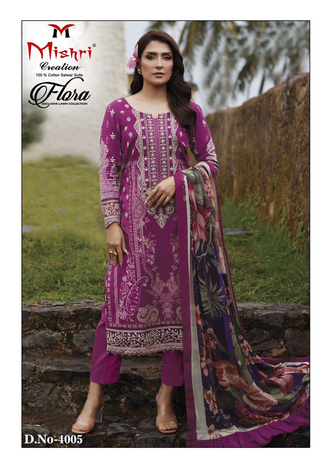 MISHRI CREATION FLORA VOL 4 LAWN COTTON DIGITAL KARACHI PRINT SUIT