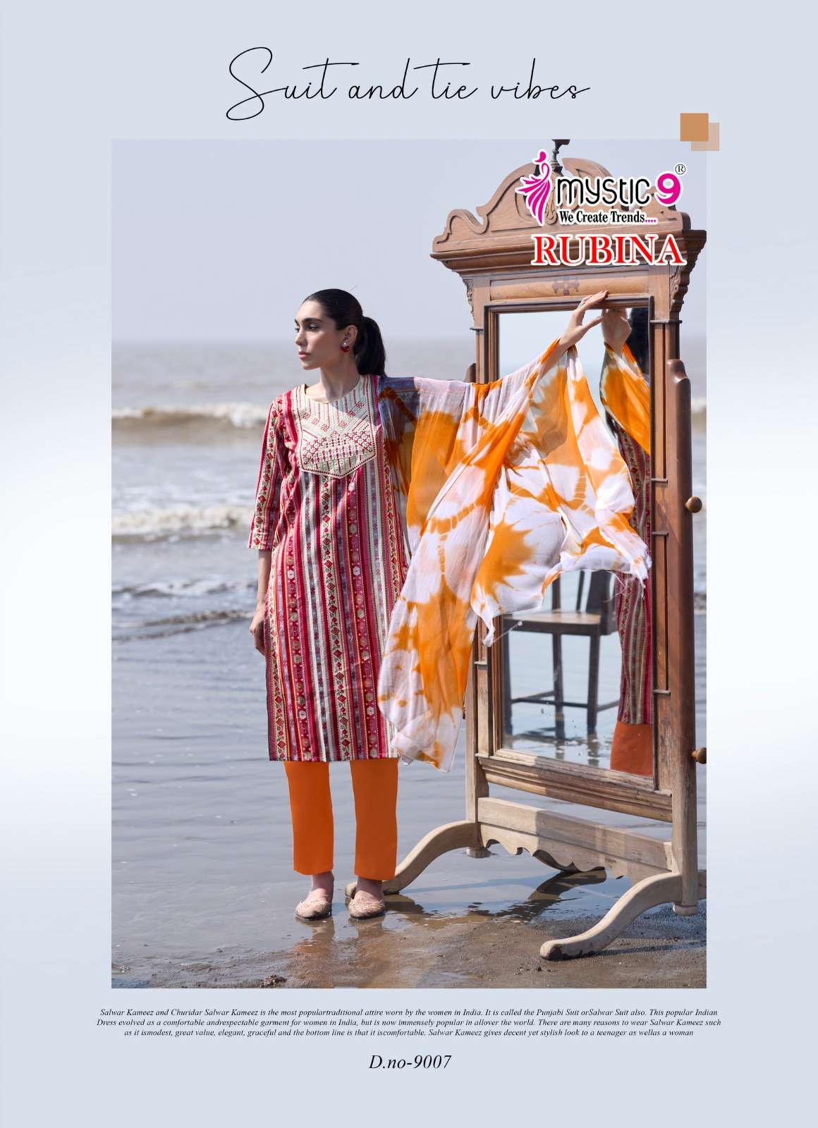 MYSTIC 9 RUBINA VOL 9 RAYON PRINT FANCY LADIES KURTI COMBO SET