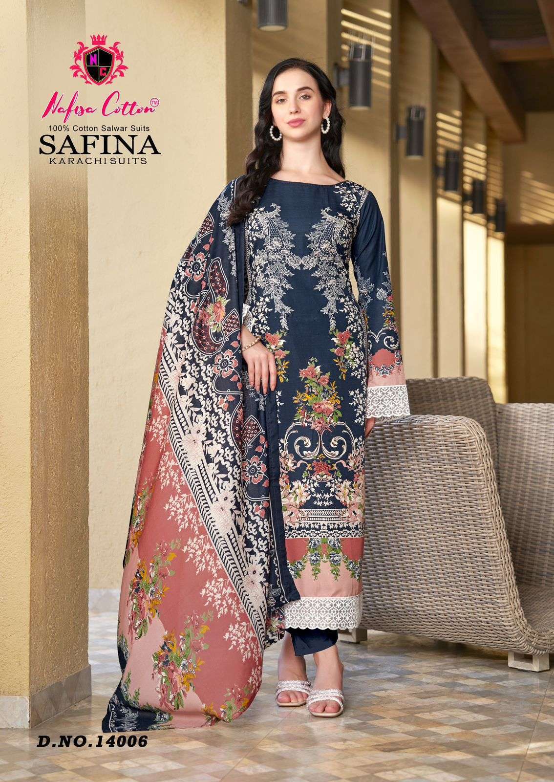 NAFISA COTTON SAFINA KARACHI SUITS VOL 14 COTTON DIGITAL PRINTS SALWAR SUIT