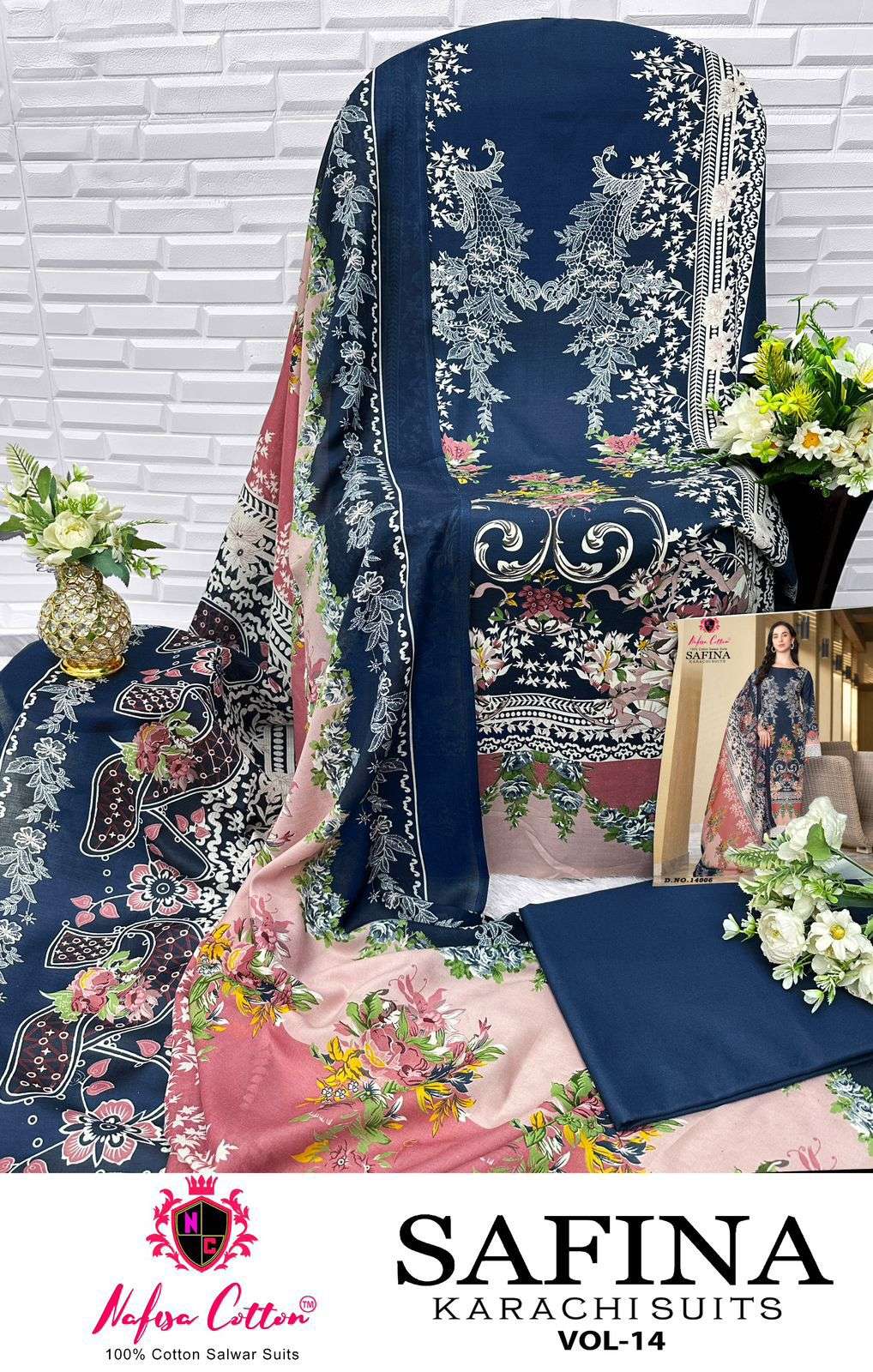 NAFISA COTTON SAFINA KARACHI SUITS VOL 14 COTTON DIGITAL PRINTS SALWAR SUIT