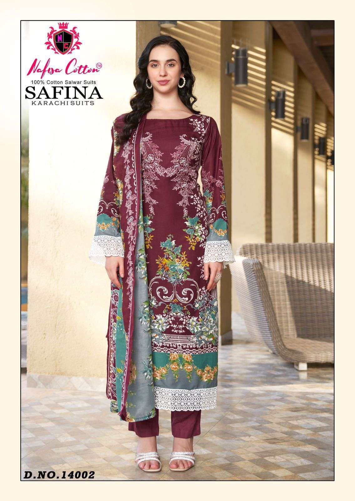 NAFISA COTTON SAFINA KARACHI SUITS VOL 14 COTTON DIGITAL PRINTS SALWAR SUIT
