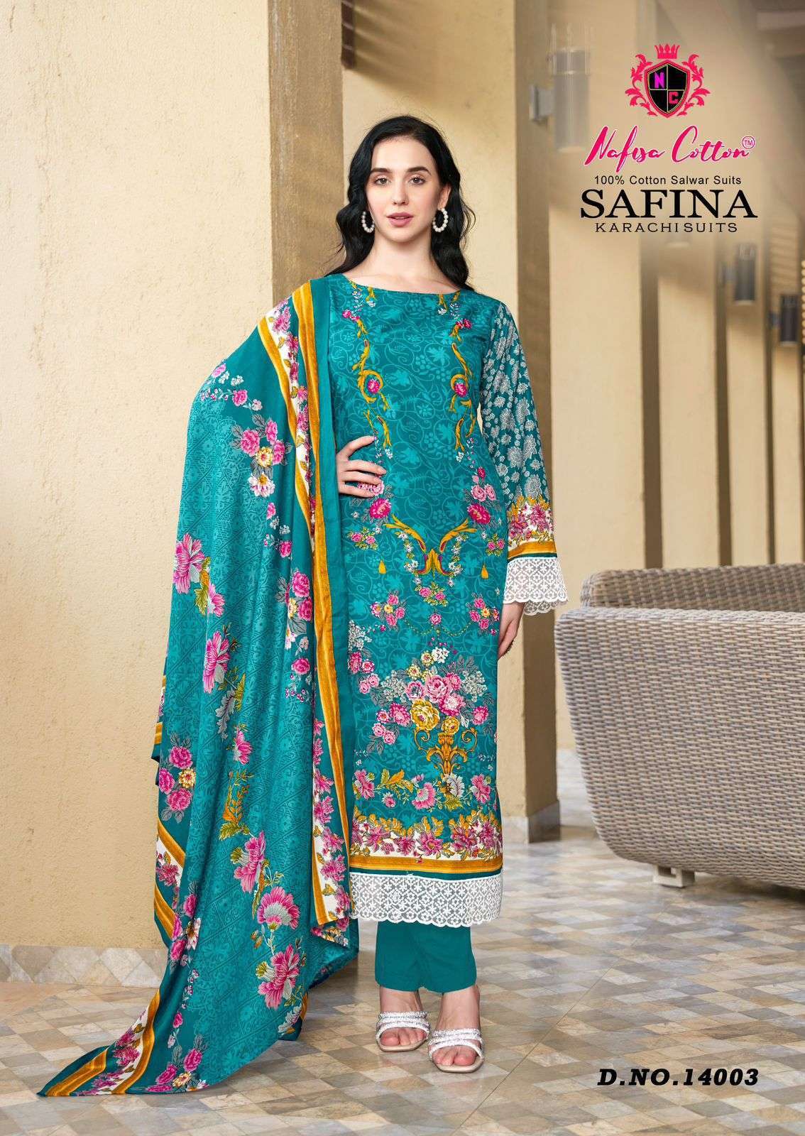 NAFISA COTTON SAFINA KARACHI SUITS VOL 14 COTTON DIGITAL PRINTS SALWAR SUIT