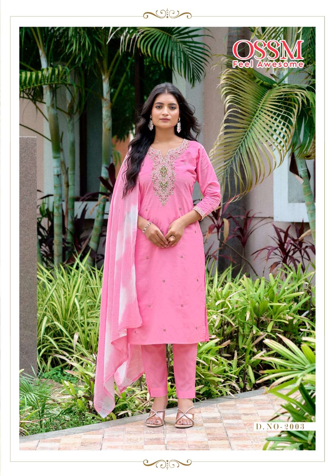 OSSM MANTRA VOL 2 COTTON FANCY EMBROIDERIES WORK KURTI COMBO SET