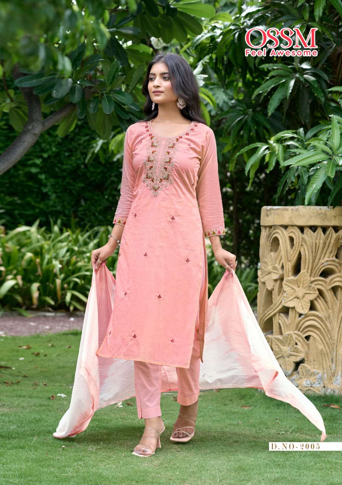 OSSM MANTRA VOL 2 COTTON FANCY EMBROIDERIES WORK KURTI COMBO SET