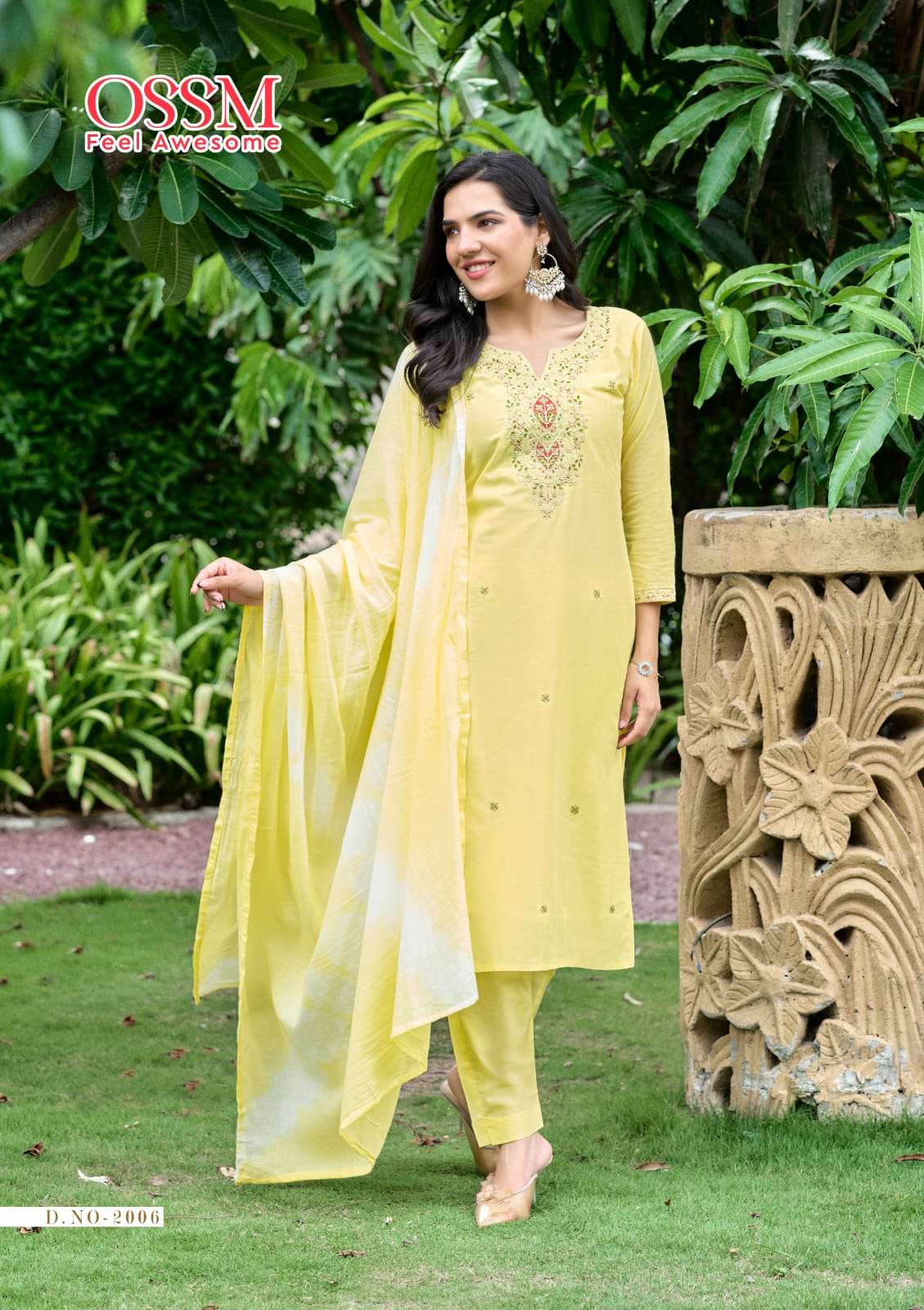OSSM MANTRA VOL 2 COTTON FANCY EMBROIDERIES WORK KURTI COMBO SET