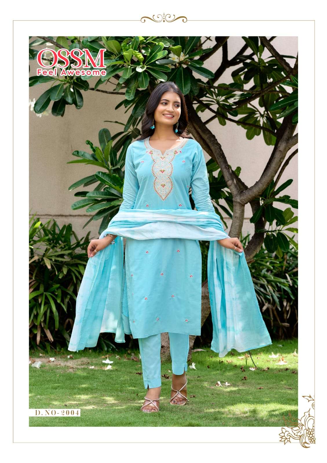 OSSM MANTRA VOL 2 COTTON FANCY EMBROIDERIES WORK KURTI COMBO SET