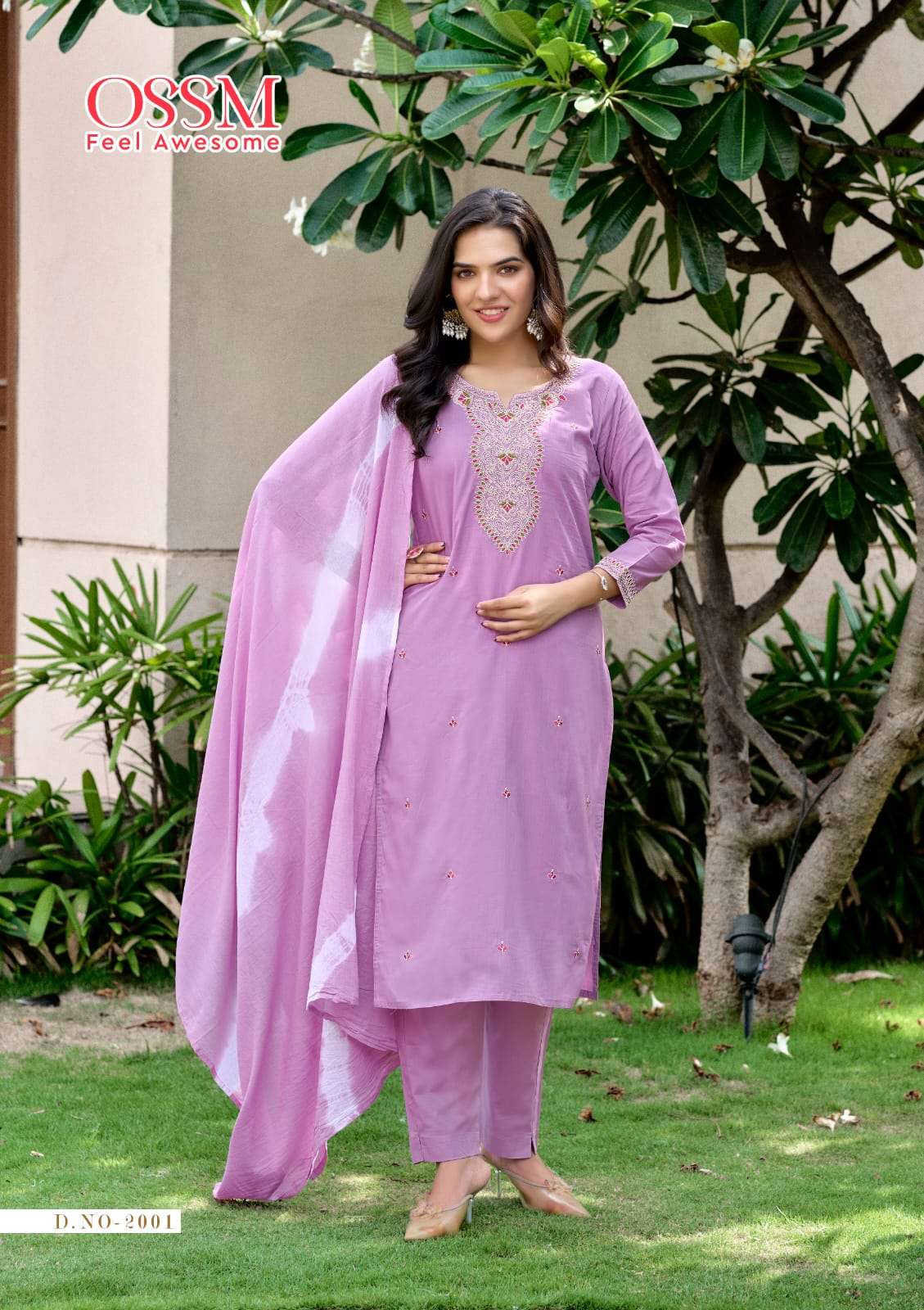 OSSM MANTRA VOL 2 COTTON FANCY EMBROIDERIES WORK KURTI COMBO SET
