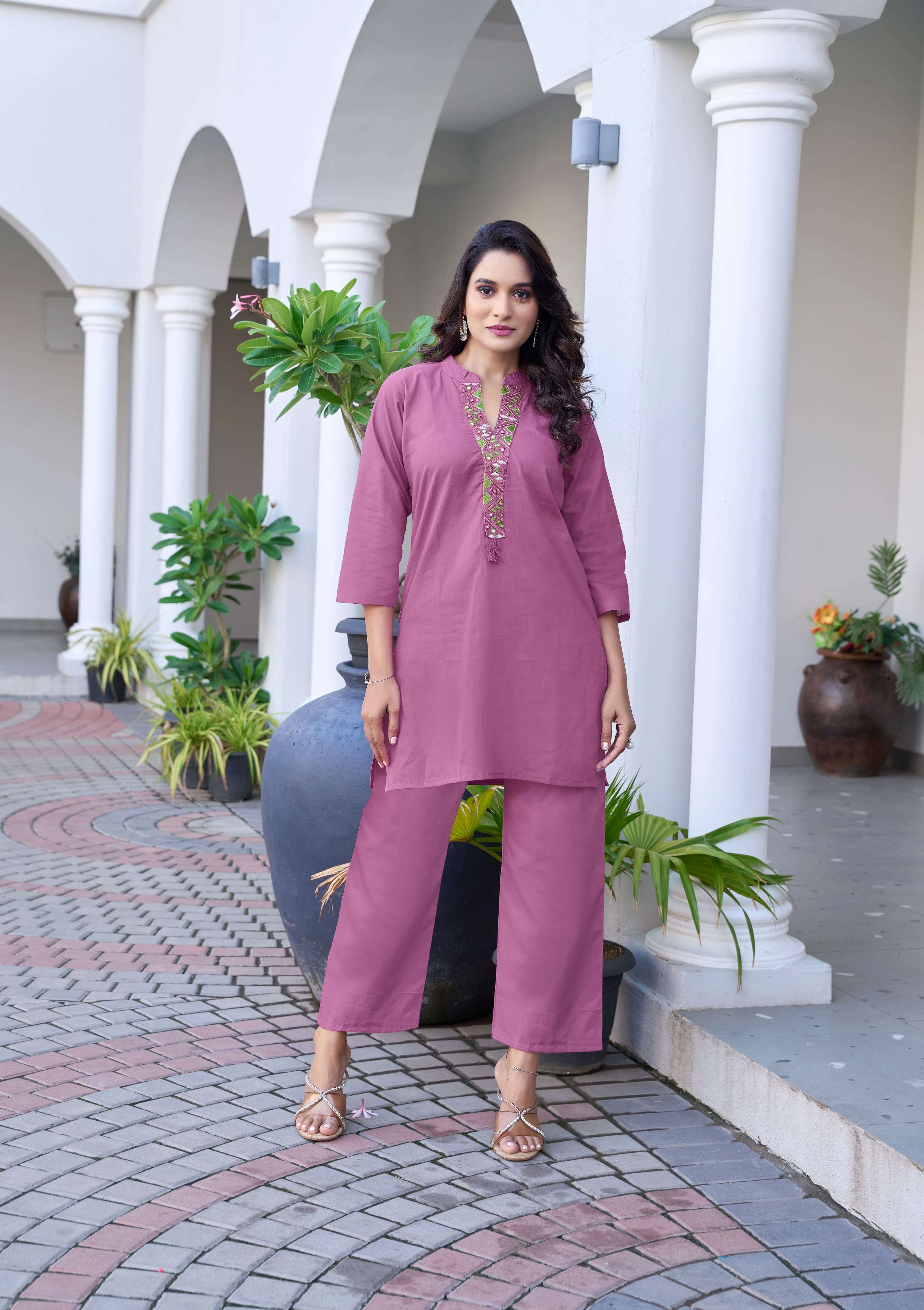 OSSM SARA COTTON FANCY WORKS LADIES TOP WITH BOTTOM PAIR