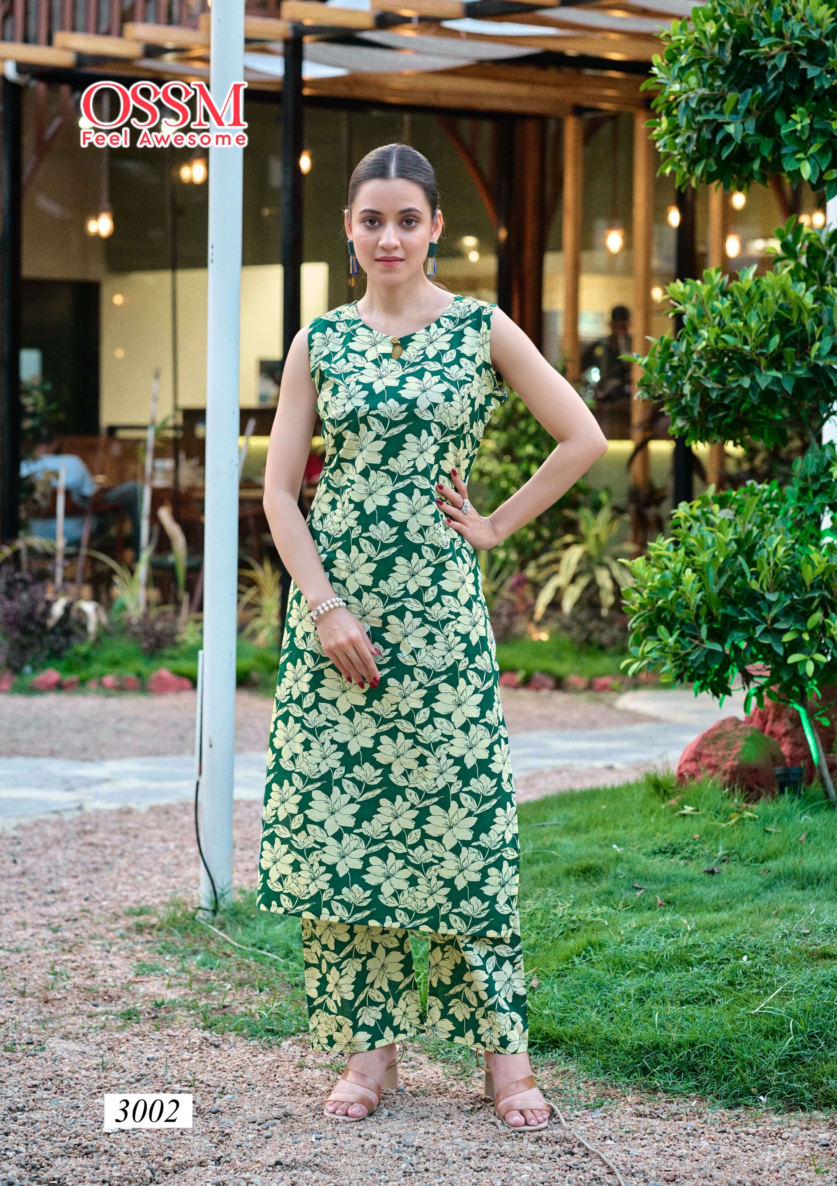 OSSM SUMMER THREADS VOL 3 COTTON PRINT FANCY KURTI WITH BOTTOM 
