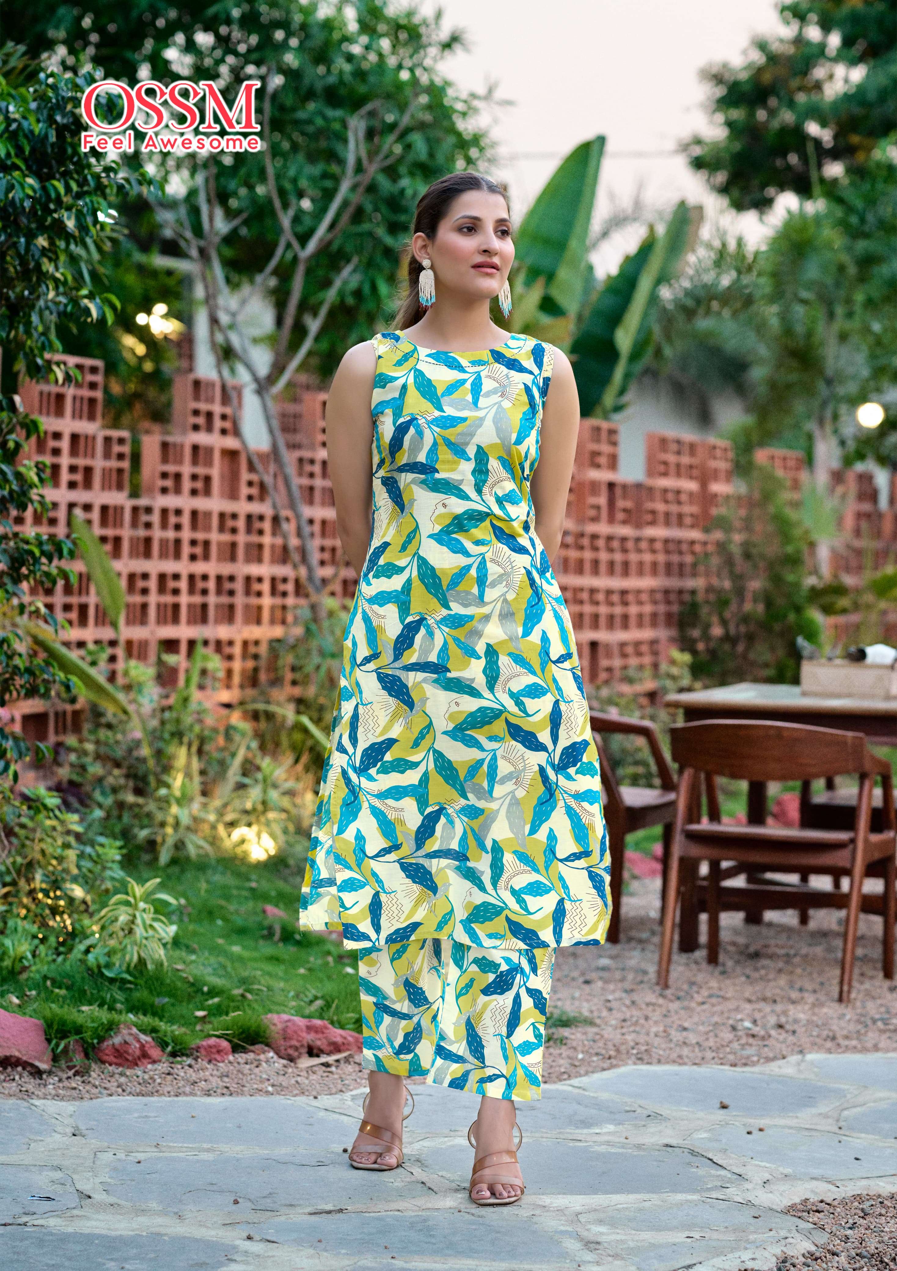 OSSM SUMMER THREADS VOL 3 COTTON PRINT FANCY KURTI WITH BOTTOM 