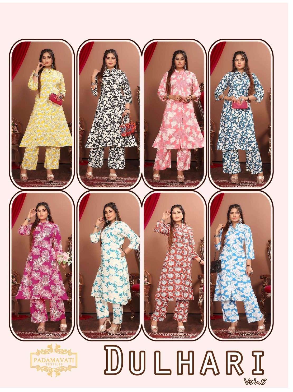 PADMAVATI TEXTILES DULHARI VOL 5 RAYON PRINT KURTI WITH BOTTOM PAIR