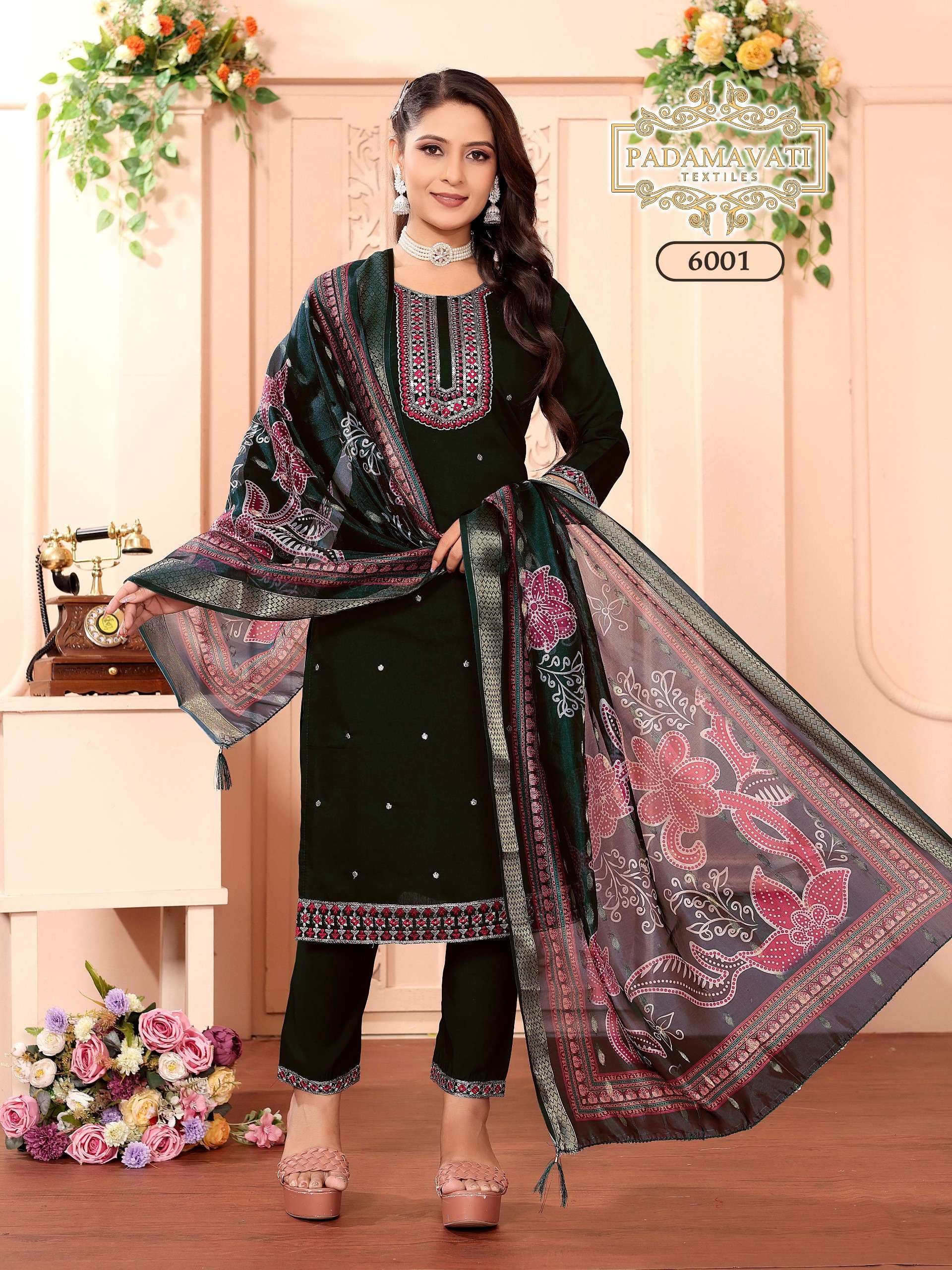 PADMAVATI TEXTILES KHUSHI VOL 7 SILK WITH FANCY WORK LADIES KURTI COMBO SET