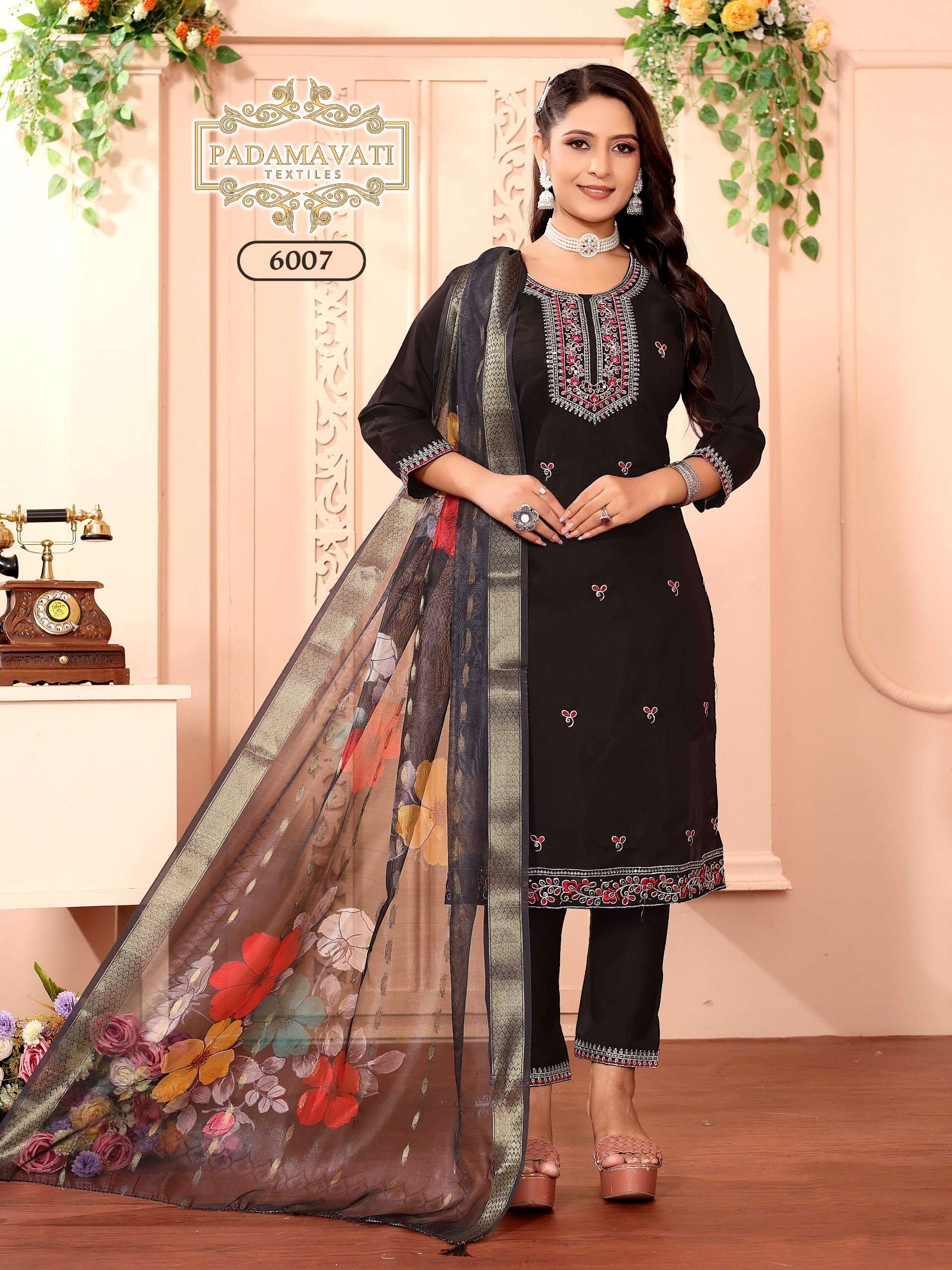 PADMAVATI TEXTILES KHUSHI VOL 7 SILK WITH FANCY WORK LADIES KURTI COMBO SET
