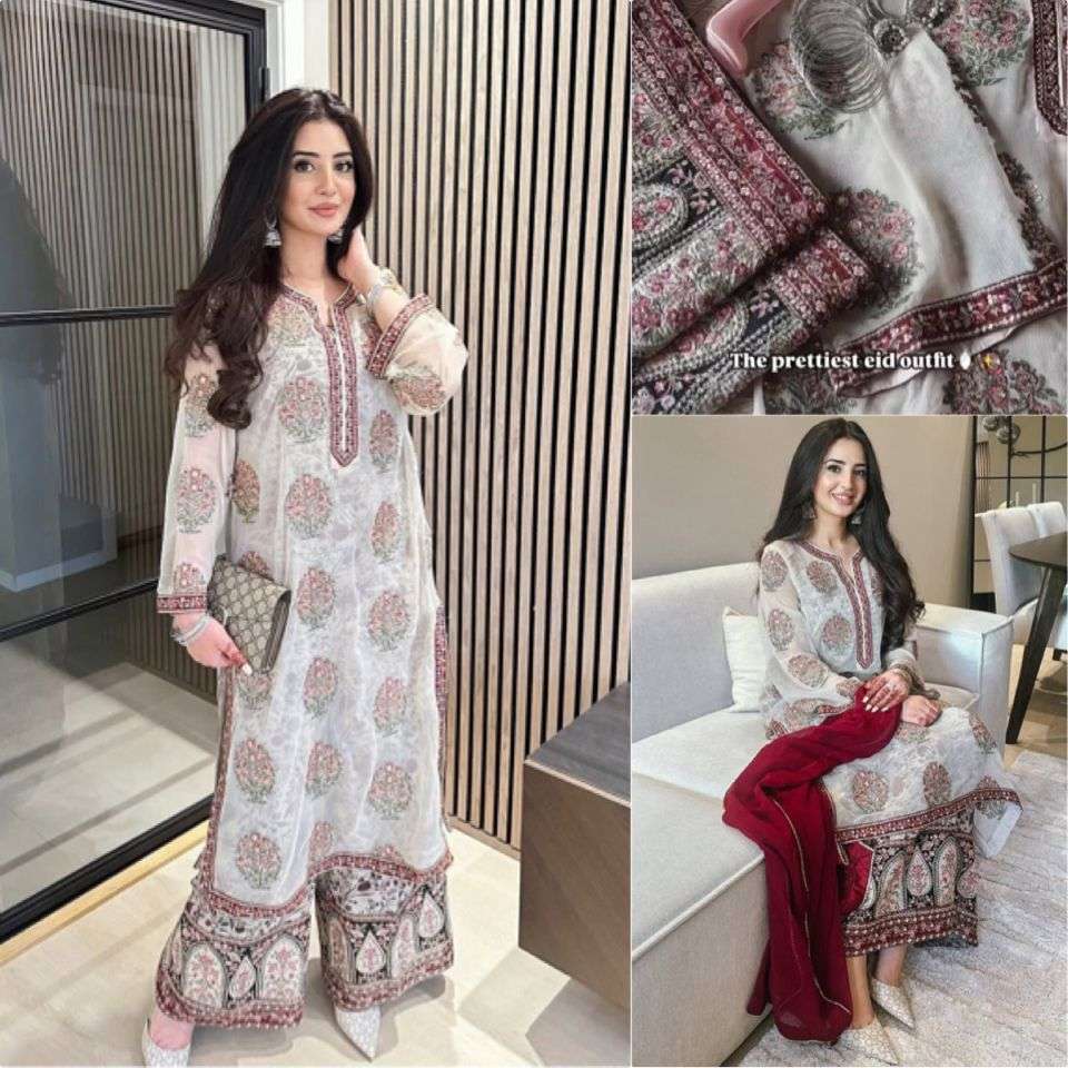 PD 1109 GEORGETTE BEAUTIFUL DESIGNER EID WEAR PAKISTANI STYLE SUIT