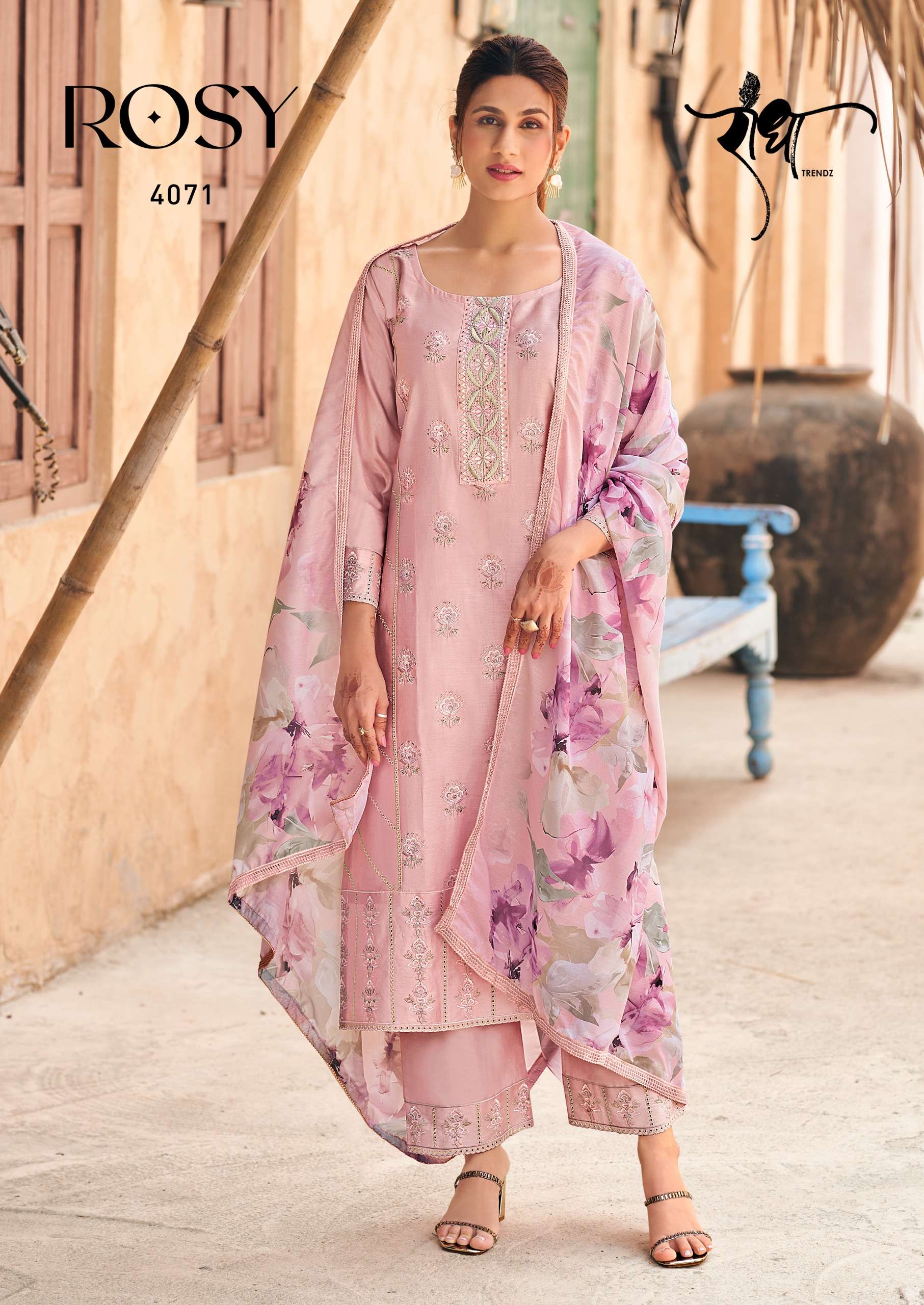 RADHA TRENDZ ROSY JAM COTTON FANCY EMBROIDERY WORK SUIT