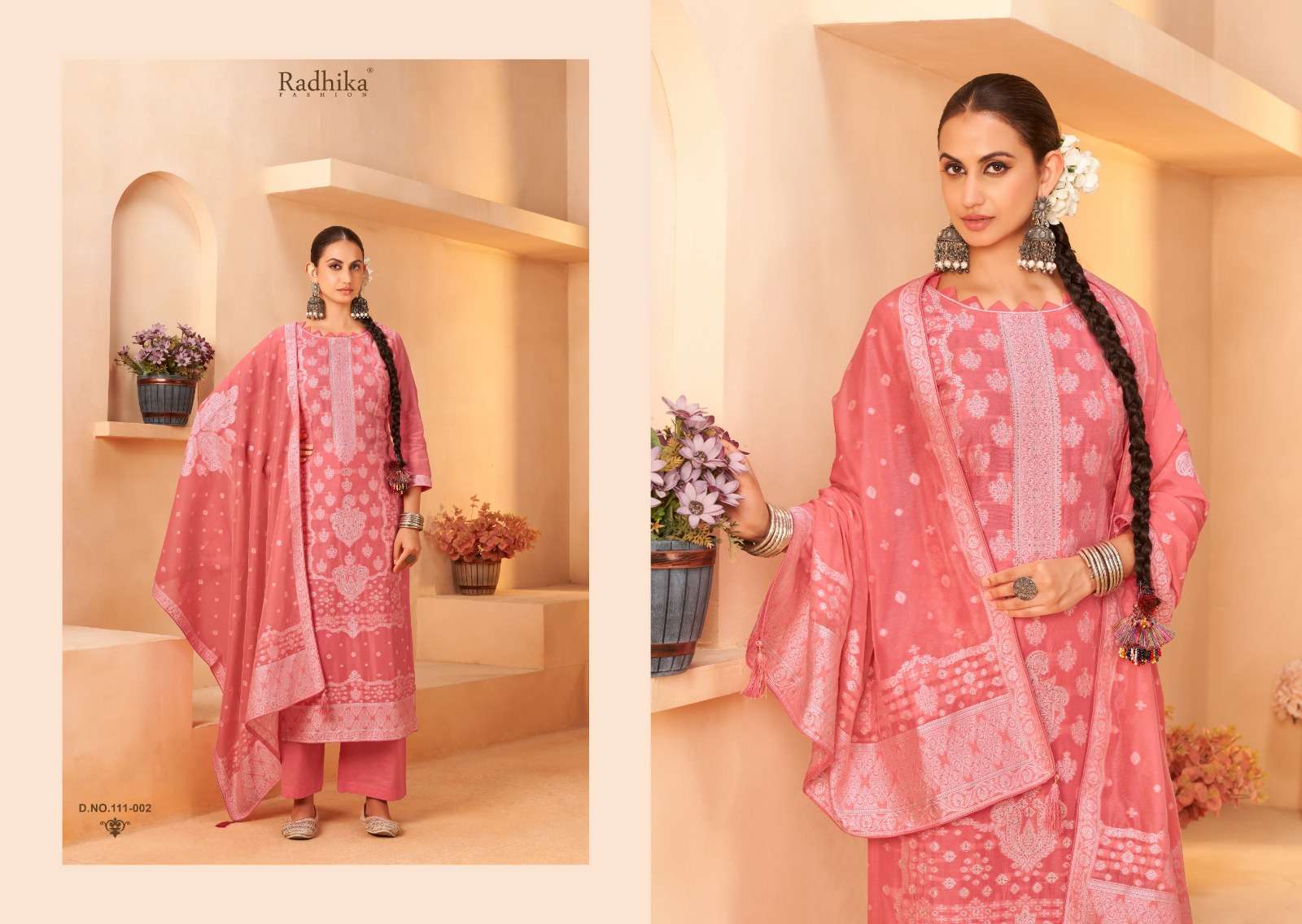 RADHIKA FASHION AZARA BANARASHI ADAH VOL 5 COTTON JACQUARD FANCY WORK LADIES SUIT