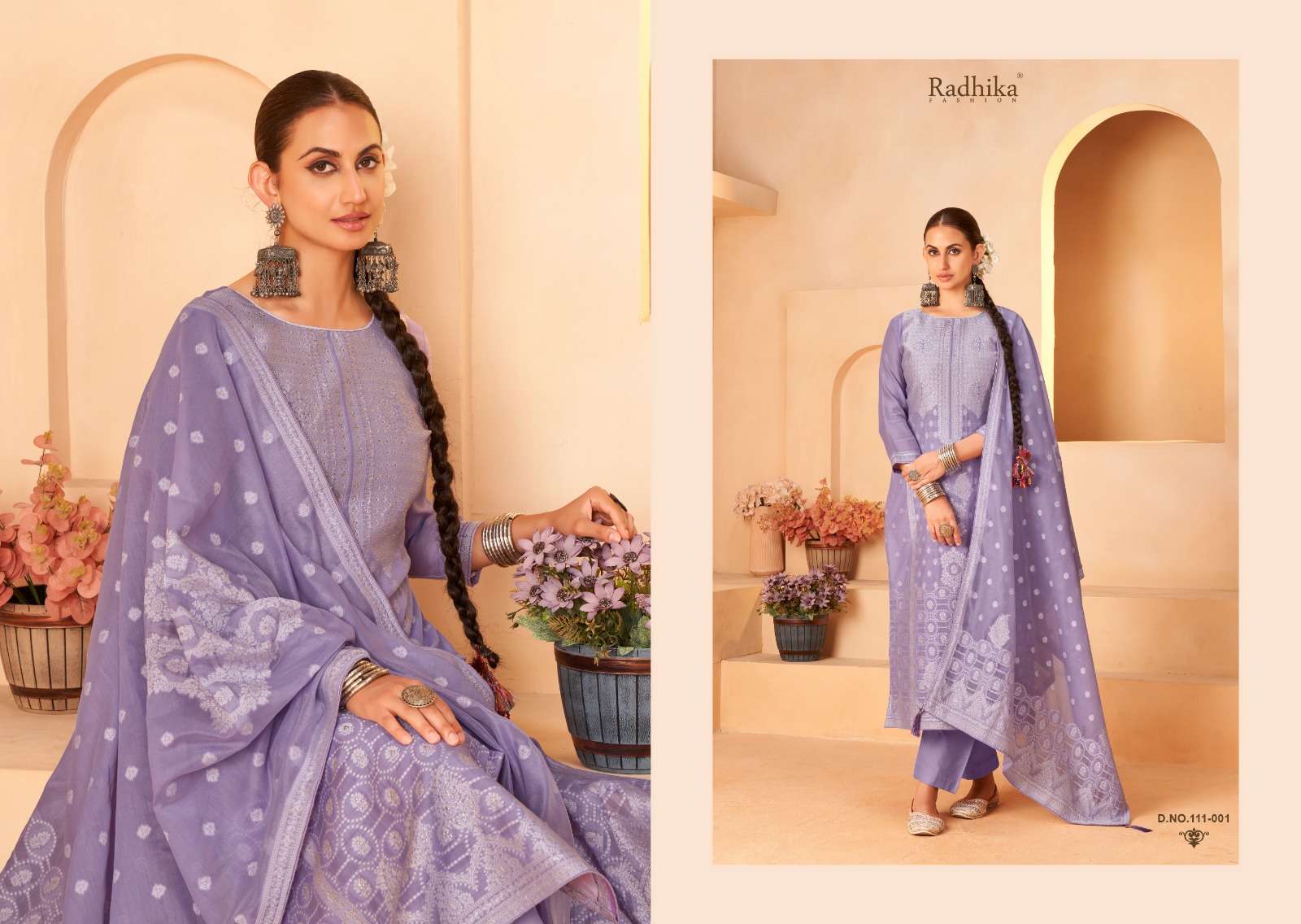 RADHIKA FASHION AZARA BANARASHI ADAH VOL 5 COTTON JACQUARD FANCY WORK LADIES SUIT