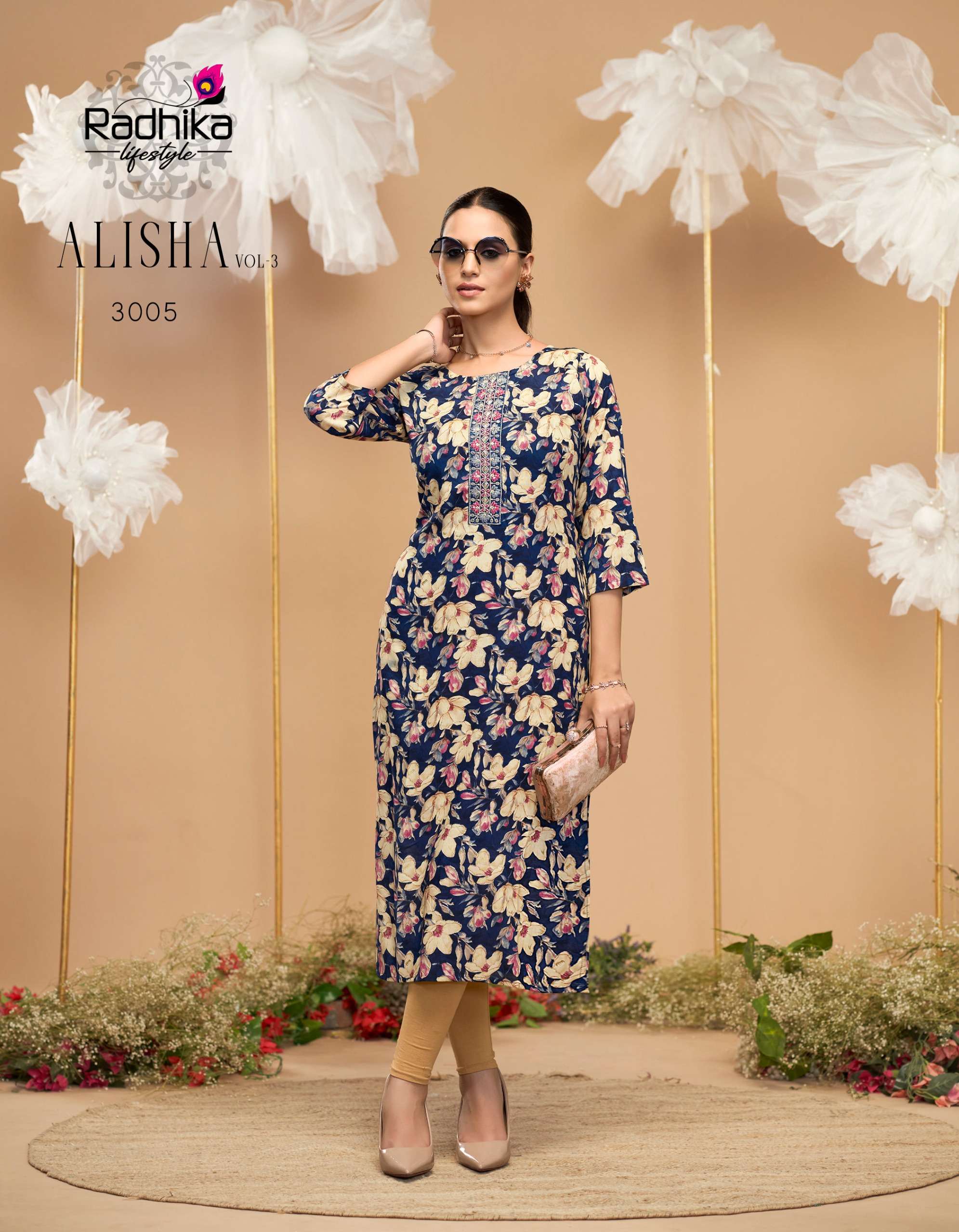 RADHIKA LIFESTYLE ALISHA VOL 3 RAYON PRINT FANCY DAILY WEAR KURTI