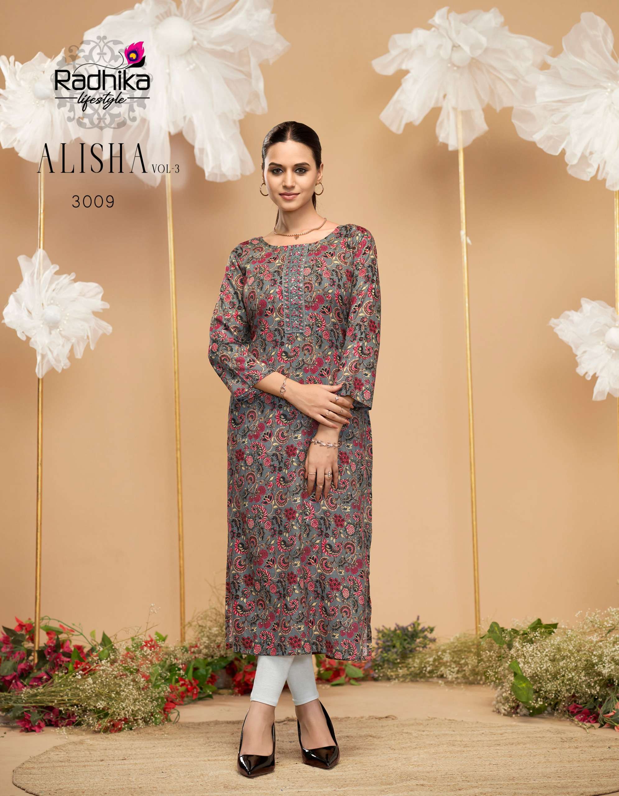 RADHIKA LIFESTYLE ALISHA VOL 3 RAYON PRINT FANCY DAILY WEAR KURTI