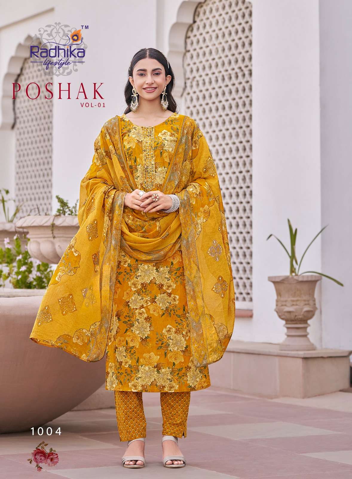 RADHIKA LIFESTYLE POSHAK VOL 1 COTTON PRINT KURTI PANT WITH DUPATTA SET