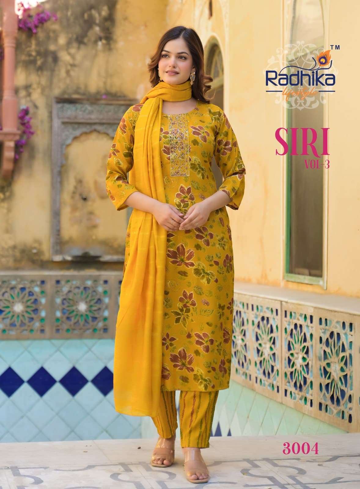 RADHIKA LIFESTYLE SIRI VOL 3 RAYON PRINT FANCY LADIES KURTI COMBO SET