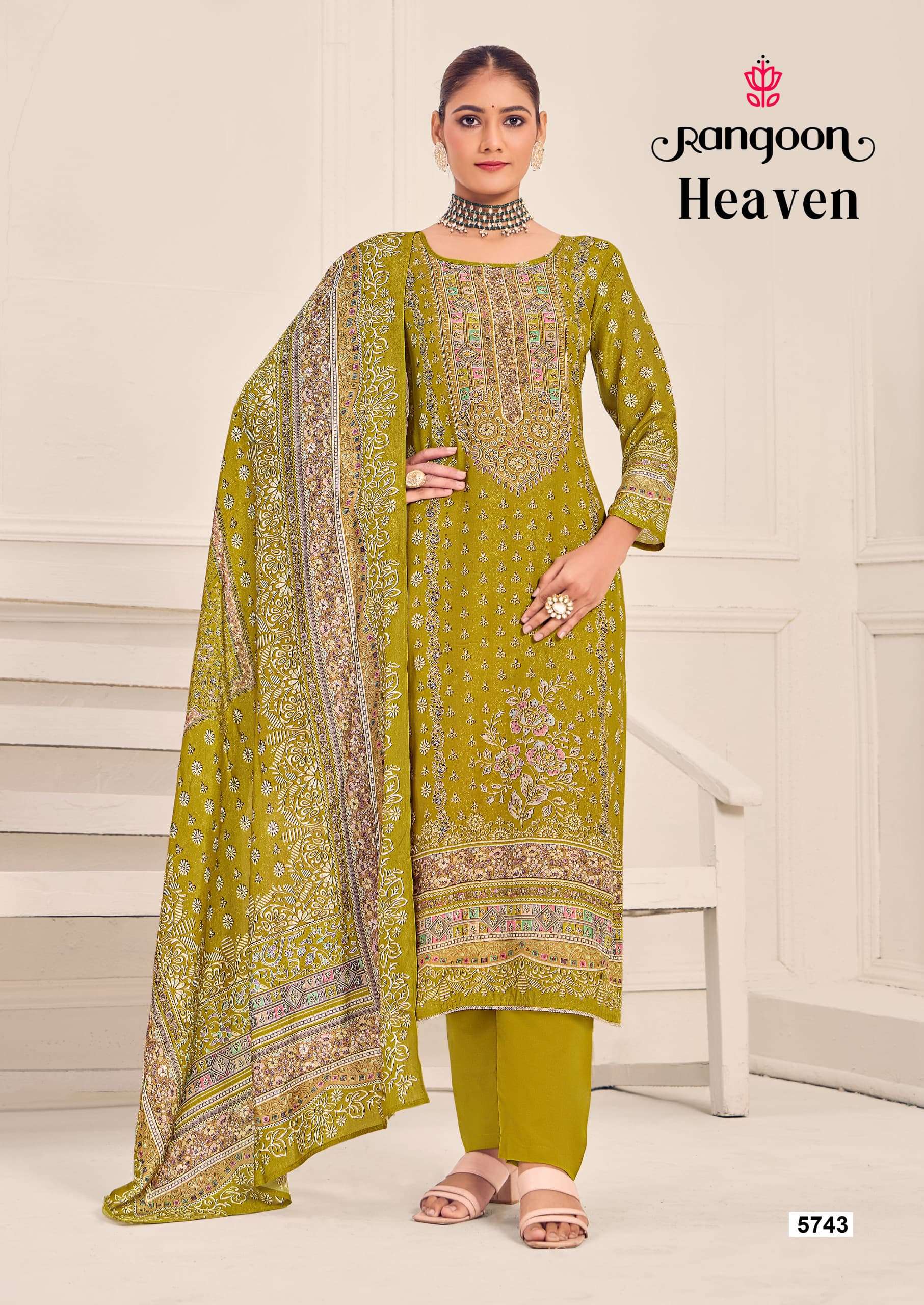 RANGOON HEAVEN MUSLIN DESIGNER READY MADE LADIES SUIT