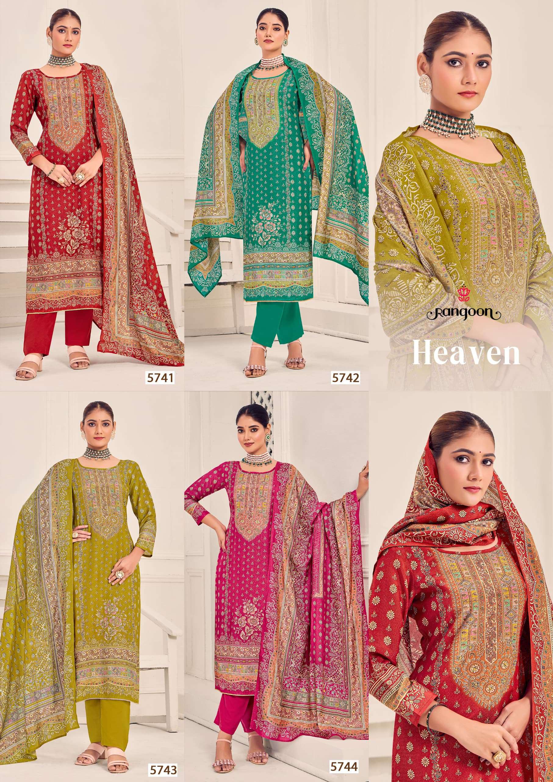 RANGOON HEAVEN MUSLIN DESIGNER READY MADE LADIES SUIT