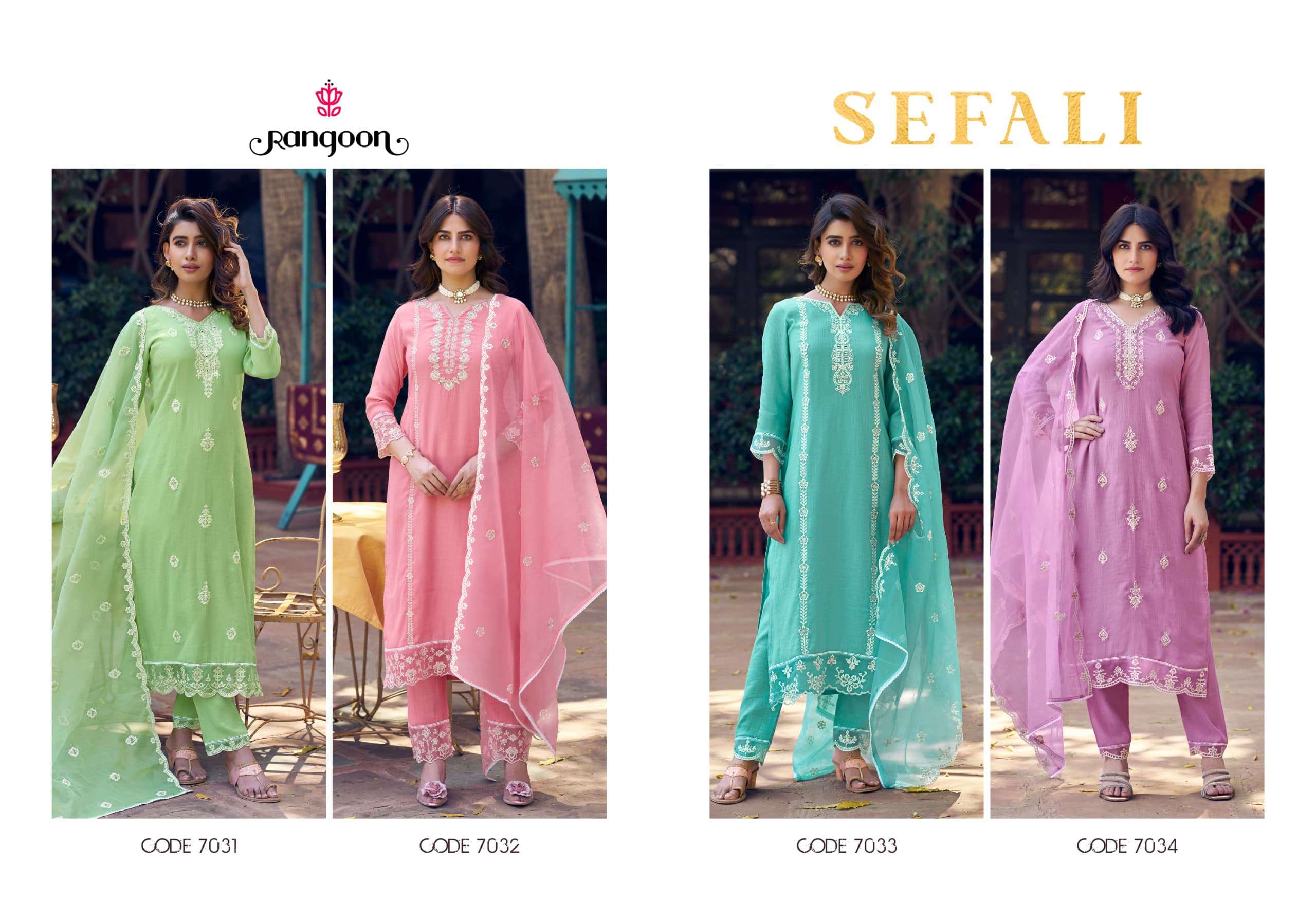 RANGOON SEFALI VISCOSE FANCY EMBROIDERY WORKS LADIES SUIT