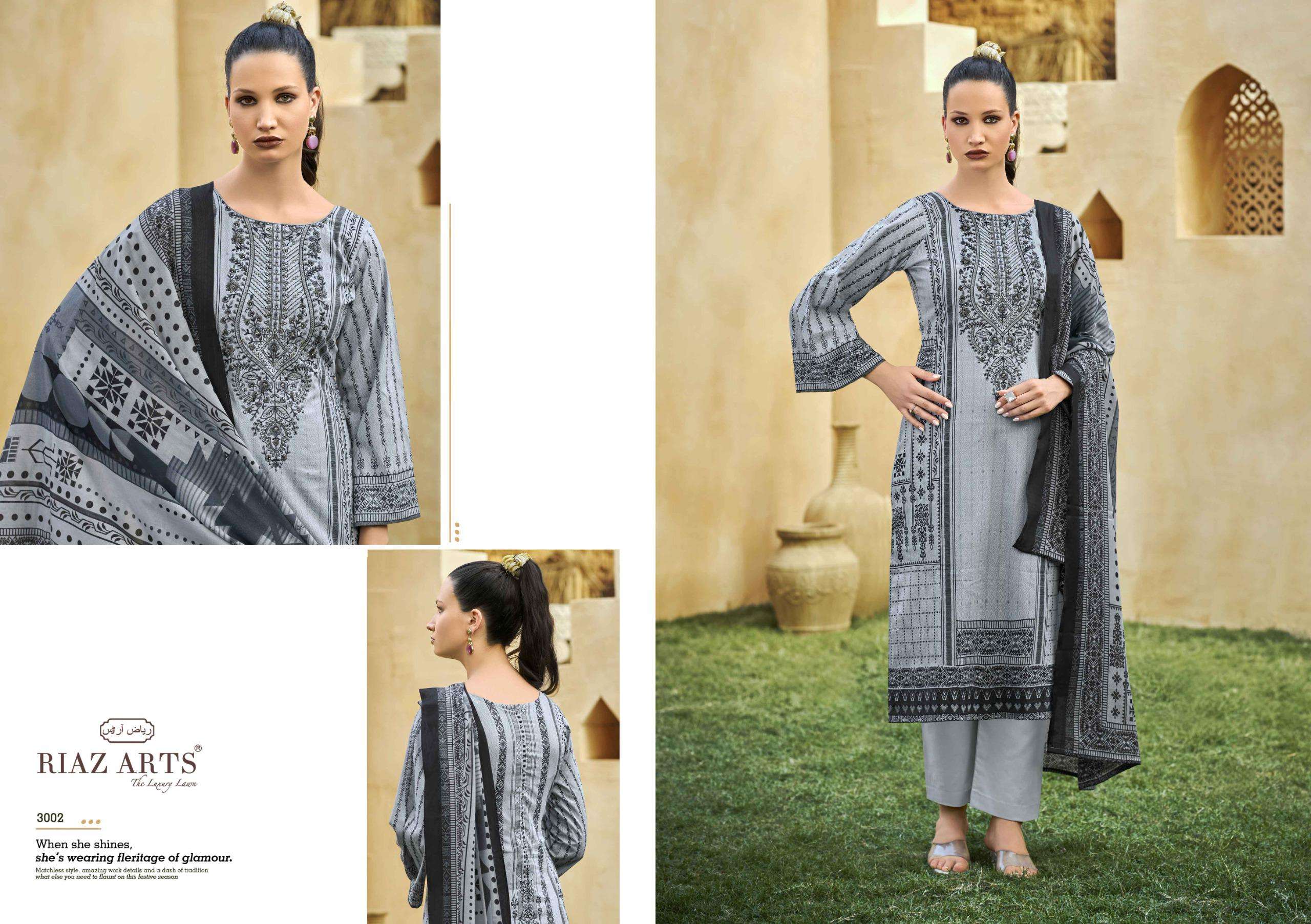 RIAZ ARTS MUSAFIR VOL 25 LAWN COTTON DIGITAL PRINT WITH WORK SUIT