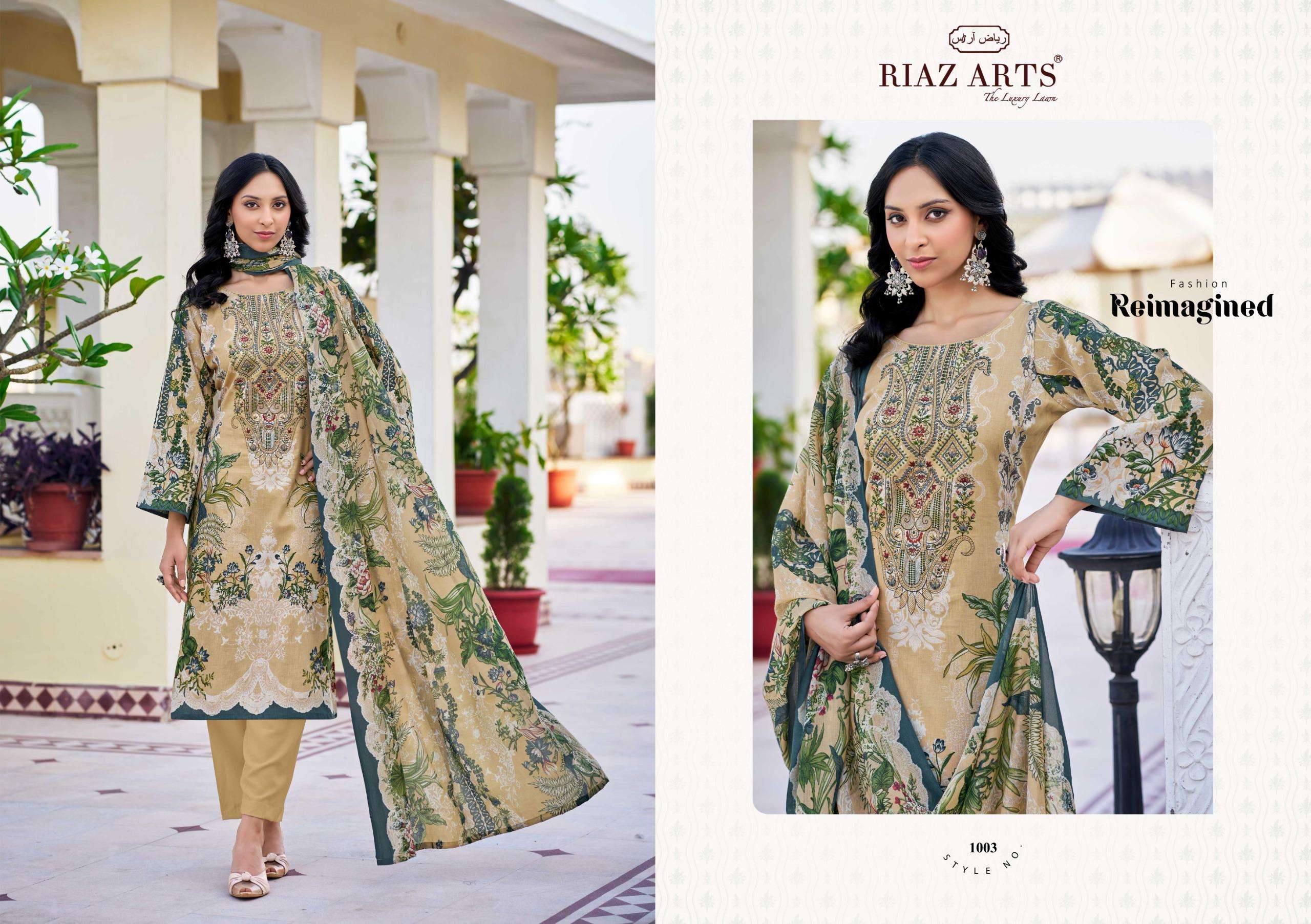 RIAZ ARTS MUSAFIR VOL 26 LAWN COTTON DIGITAL PRINT WITH WORK SUIT