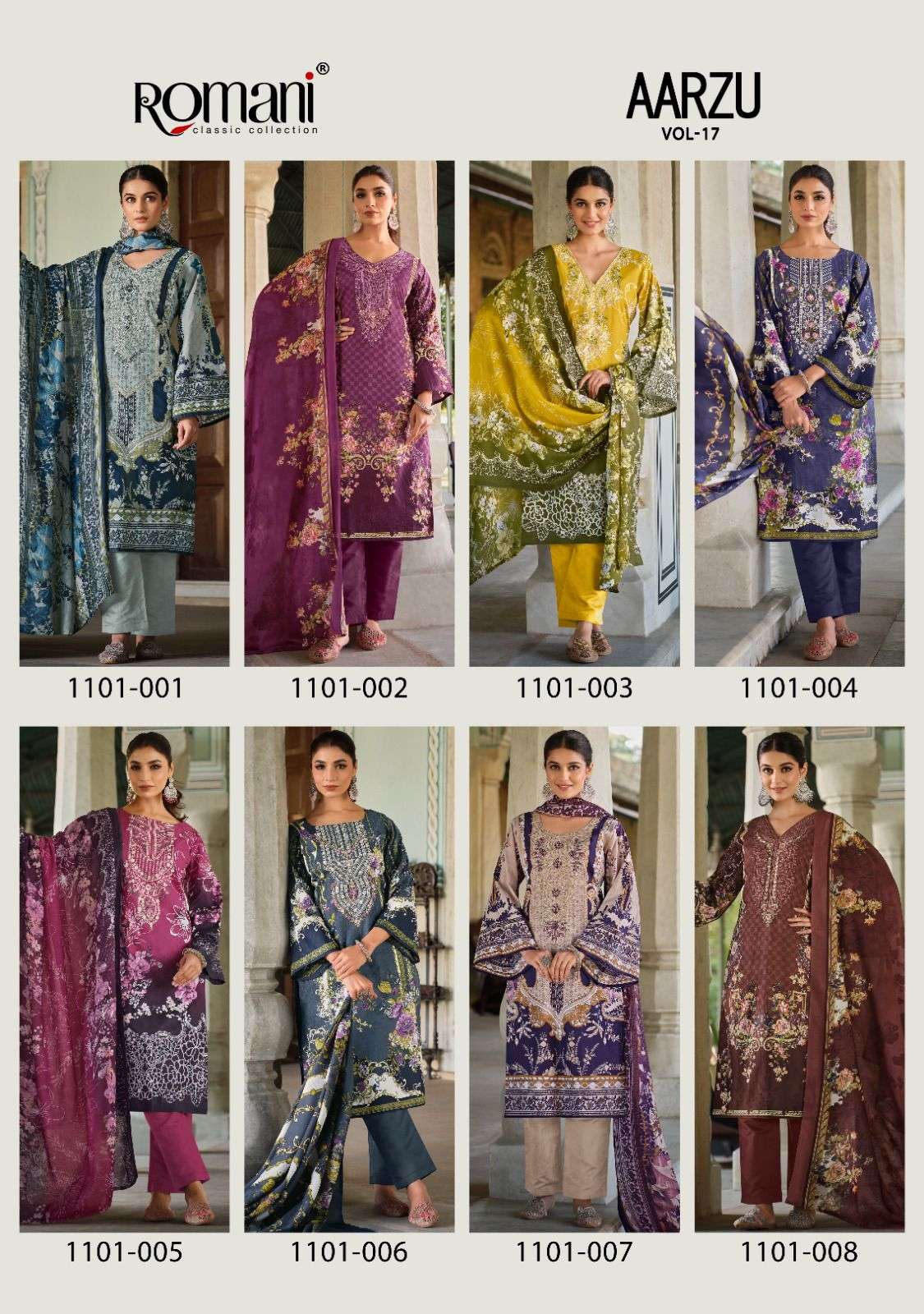 ROMANI AARZU VOL 17 COTTON DIGITAL PRINT WITH FANCY WORK SUIT