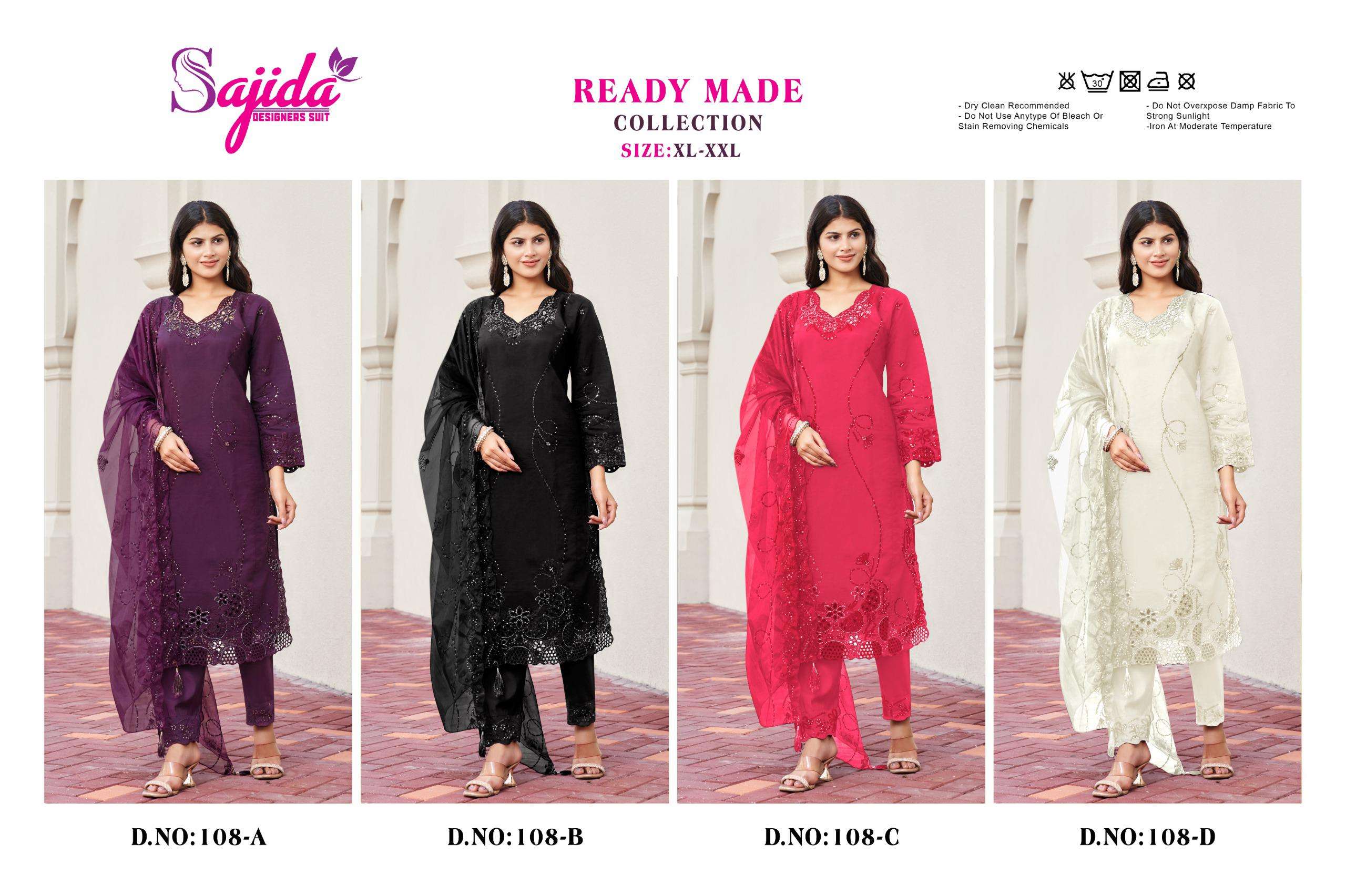 SAJIDA DESIGNER READY MADE COLLECTION SILK HEAVY DESIGNER SUIT