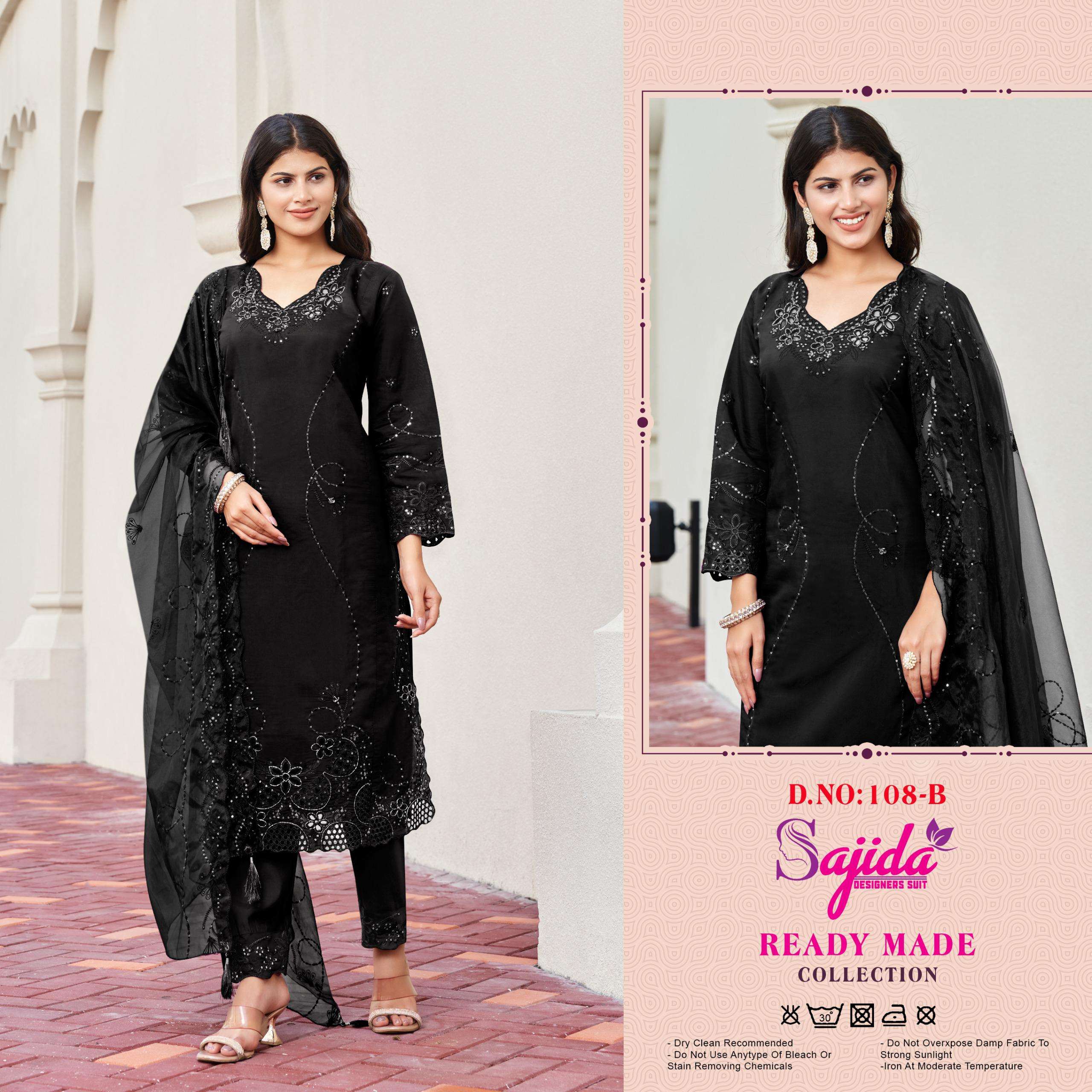 SAJIDA DESIGNER READY MADE COLLECTION SILK HEAVY DESIGNER SUIT