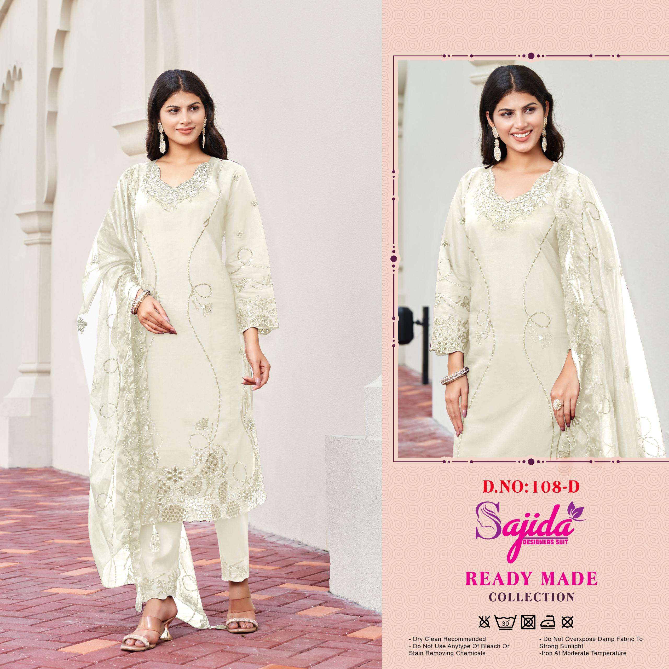 SAJIDA DESIGNER READY MADE COLLECTION SILK HEAVY DESIGNER SUIT
