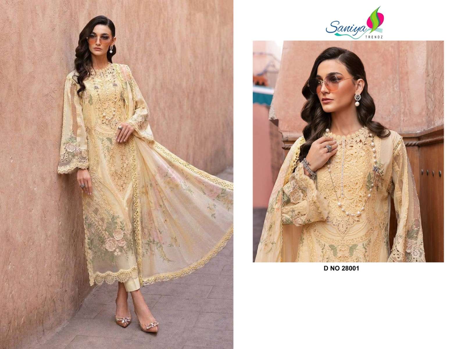 SANIYA TRENDZ MARIA B LAWN VOL 28 COTTON WITH EMBROIDERED SUIT