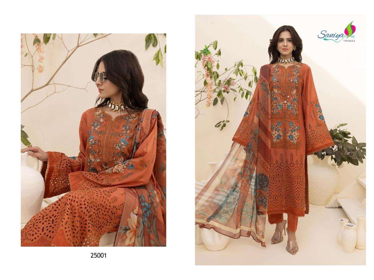 SANIYA TRENDZ ZARIA VOL 25 COTTON EMBROIDERED PAKISTANI SUIT