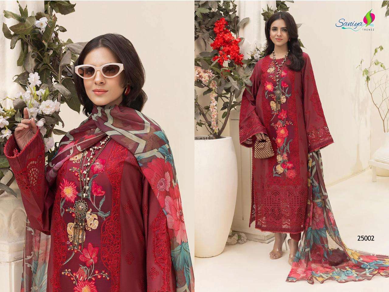 SANIYA TRENDZ ZARIA VOL 25 COTTON EMBROIDERED PAKISTANI SUIT
