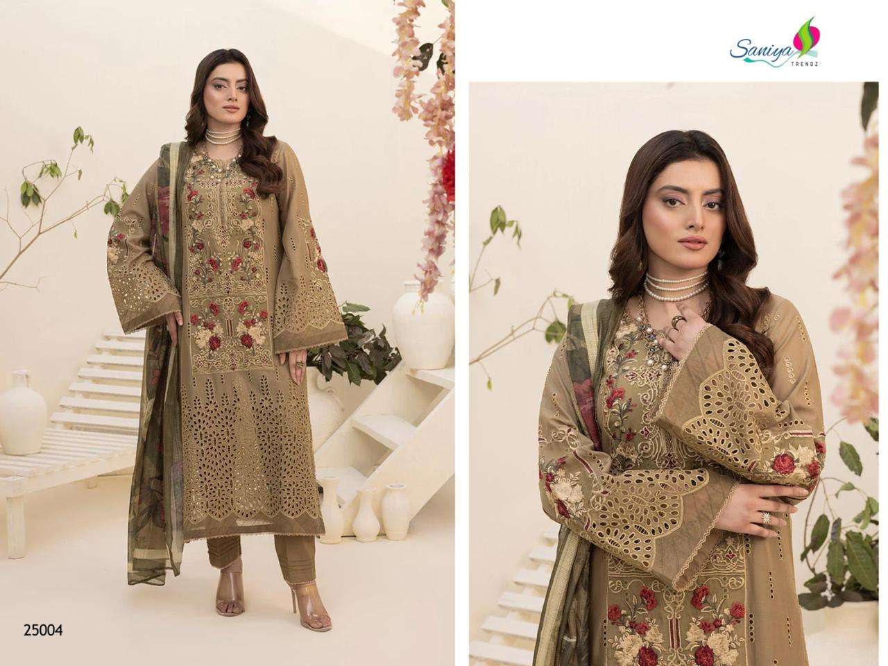 SANIYA TRENDZ ZARIA VOL 25 COTTON EMBROIDERED PAKISTANI SUIT