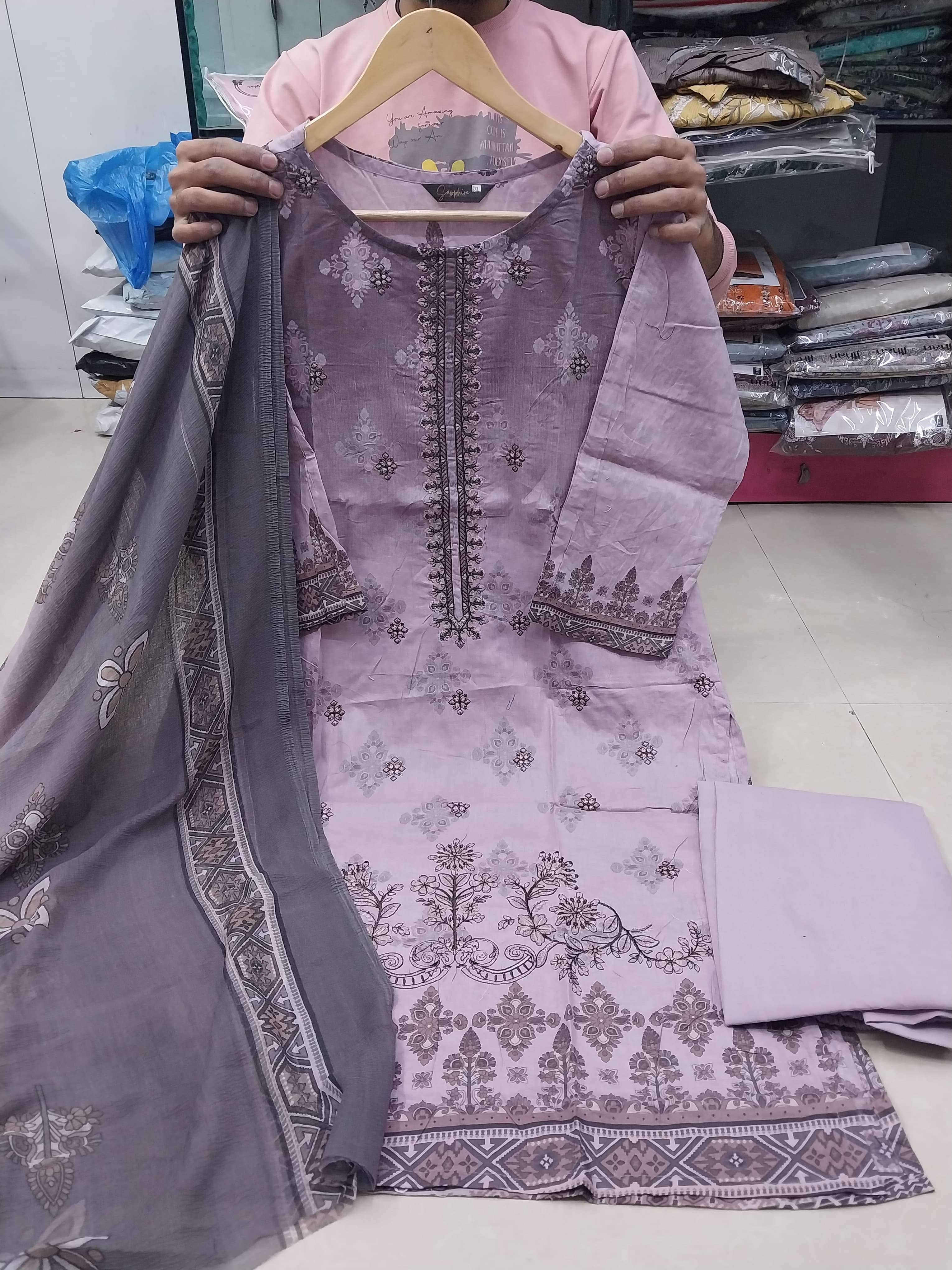SAPPHIRE JAZMIN VOL 159 LAWN COTTON FANCY EMBROIDERY WORK PAKISTANI SUIT