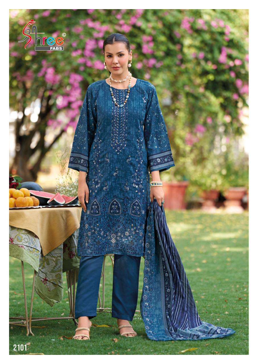 SHREE FABS BIN SAEED LAWN COLLECTION VOL 21 COTTON EMBROIDERY SUIT