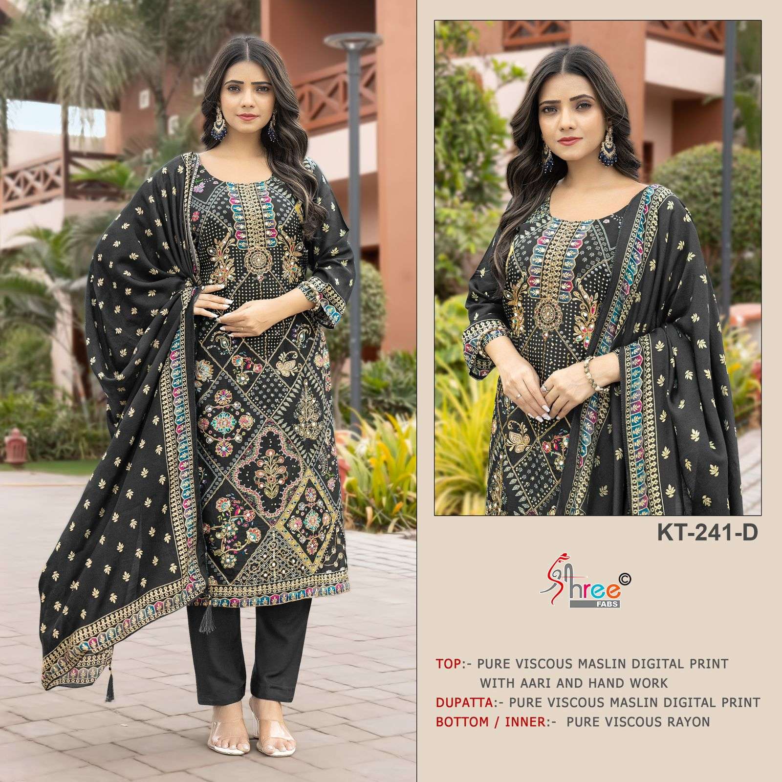SHREE FABS KT 241 VISCOSE DESIGNER WORK PAKISTANI SUIT
