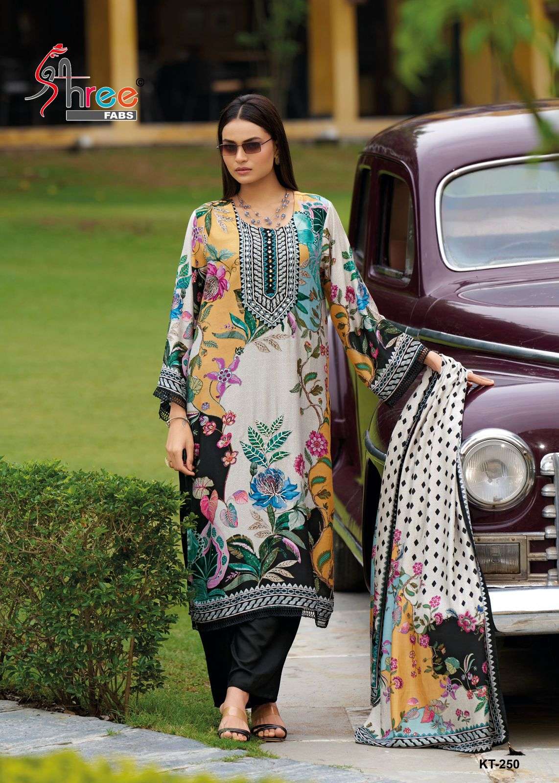 SHREE FABS KT 250 VISCOSE DIGITAL PRNIT WITH FANCY WORK SUIT