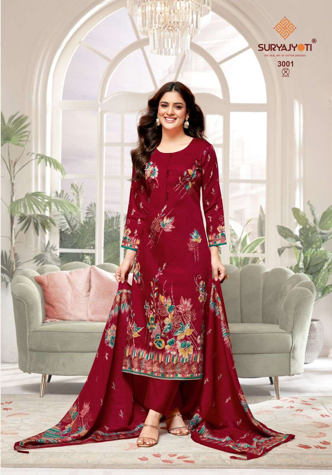 SURYAJYOTI KAARA ADVANCE VOL 3 JAM SATIN PRINT WITH FANCY WORK SUIT