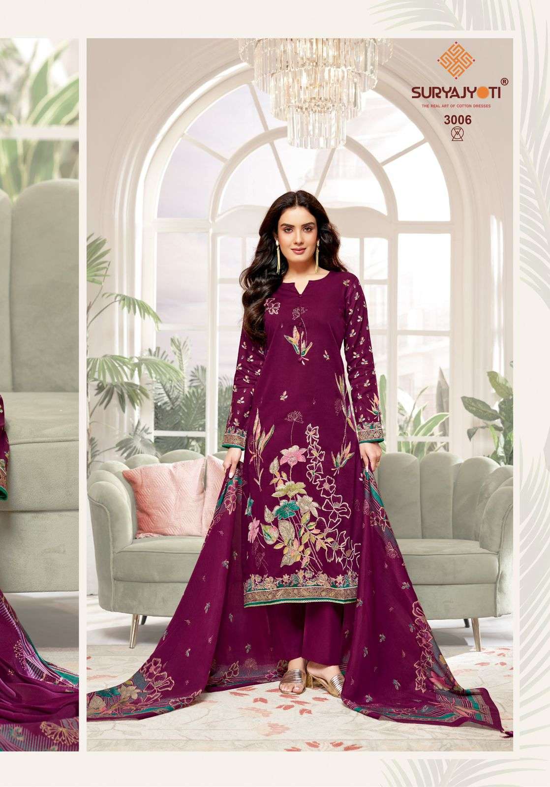 SURYAJYOTI KAARA ADVANCE VOL 3 JAM SATIN PRINT WITH FANCY WORK SUIT