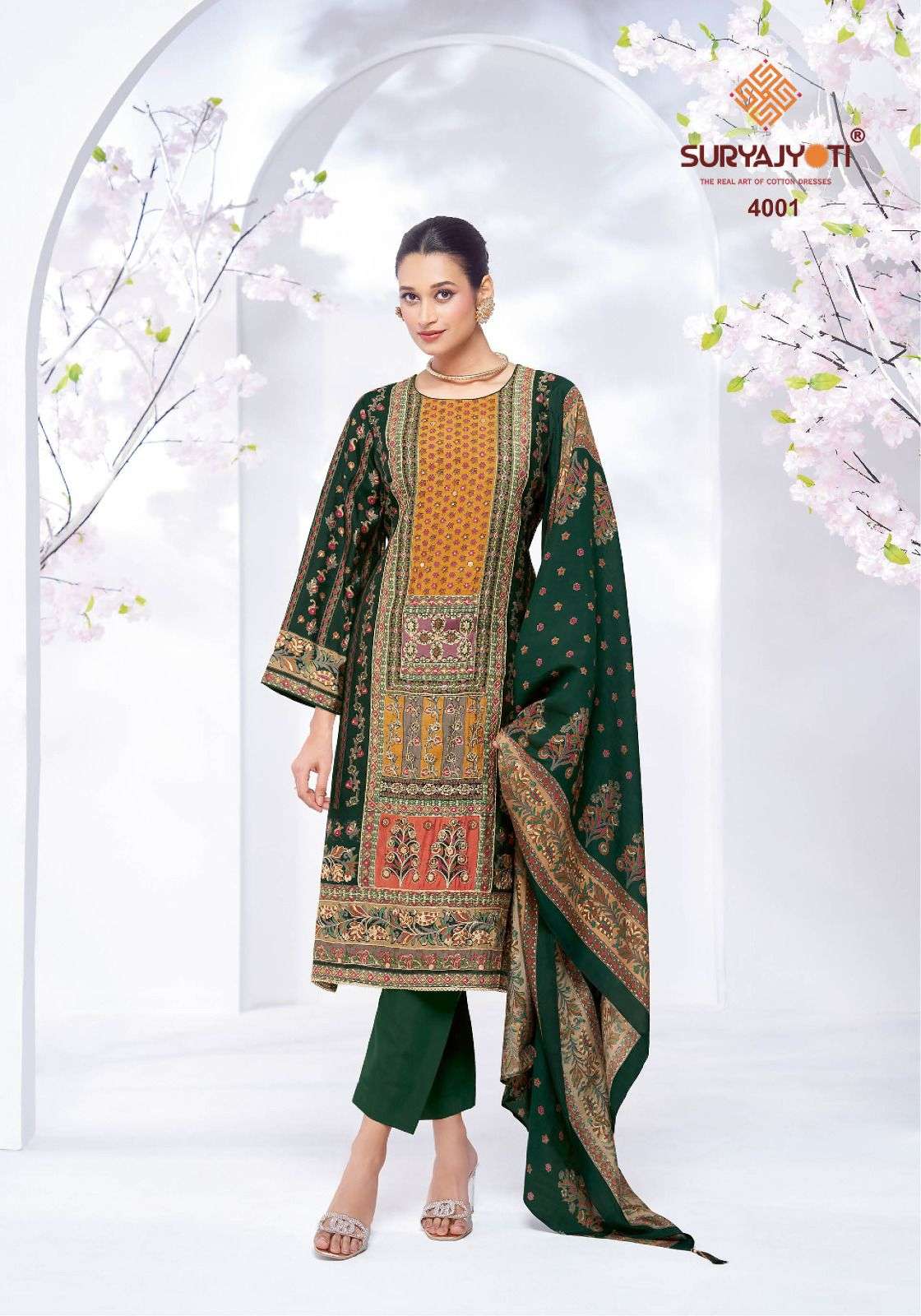 SURYAJYOTI KANCHAN VOL 4 MODAL PRINT FABRIC WITH FANCY WORK SUIT