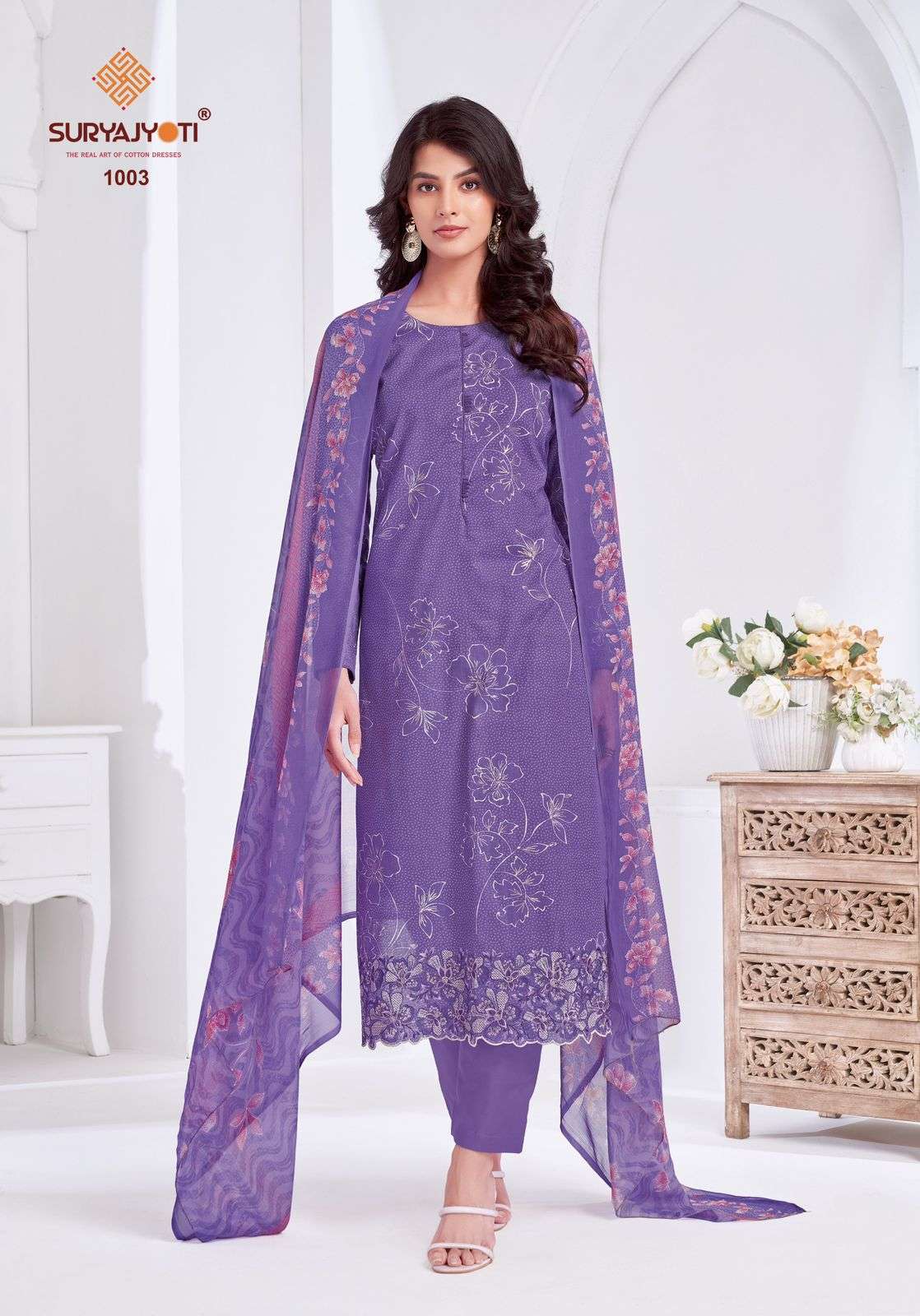 SURYAJYOTI KASHYA VOL 1 LAWN COTTON FANCY EMBROIDERY WORK SUIT